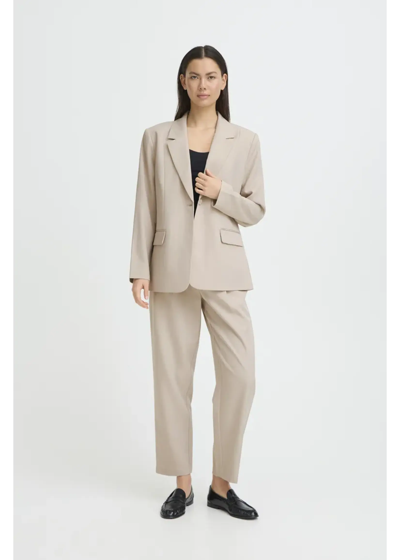 ICHI ICHI IHFava Long Blazer - Dove Melange