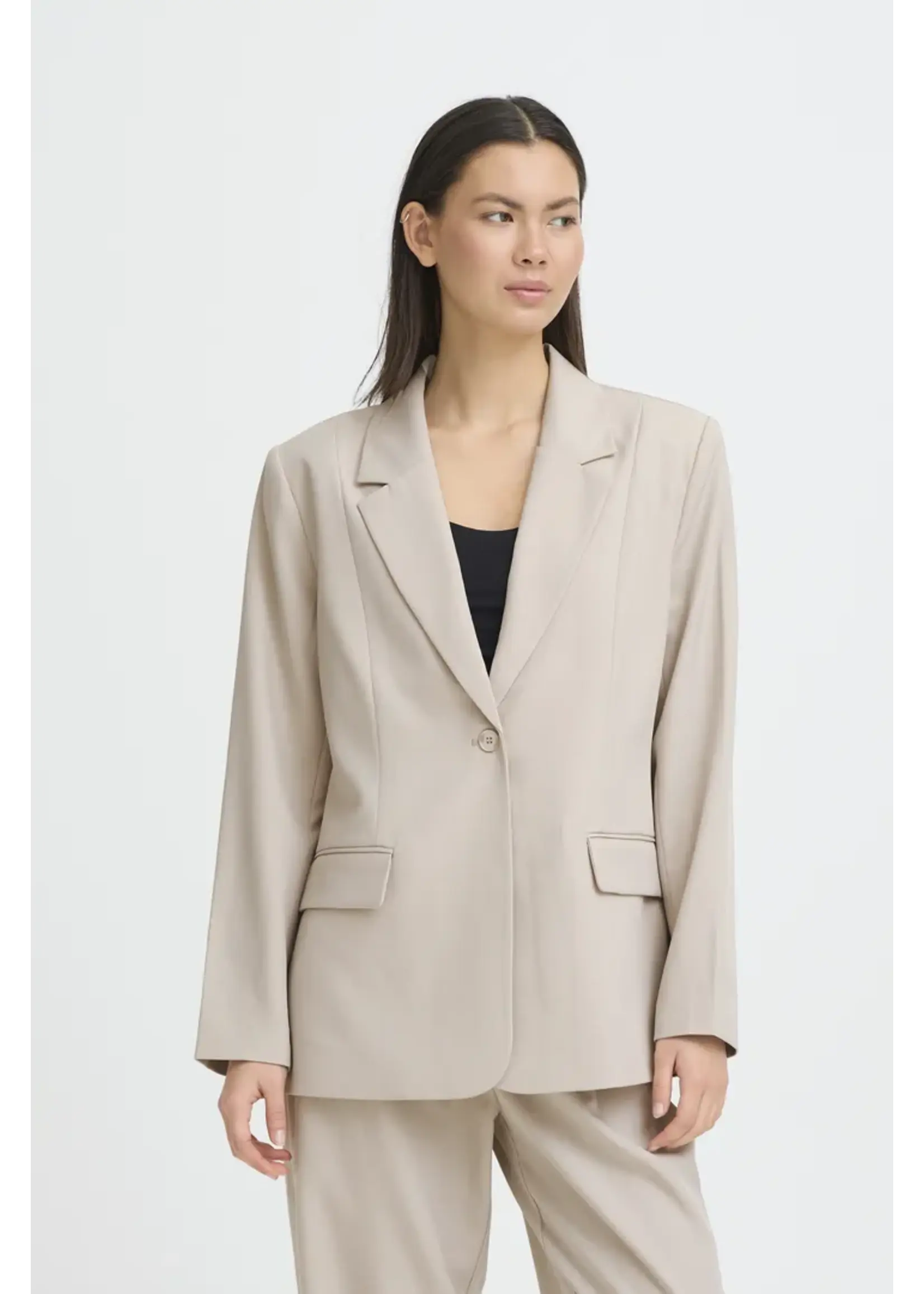 ICHI ICHI IHFava Long Blazer - Dove Melange