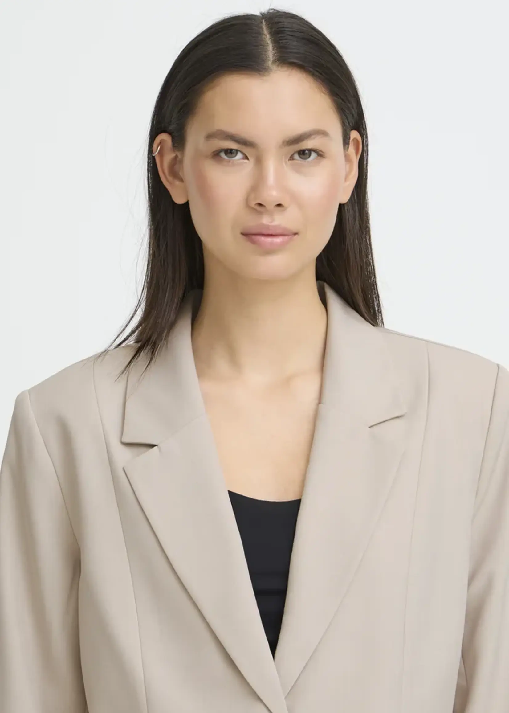 ICHI ICHI IHFava Long Blazer - Dove Melange