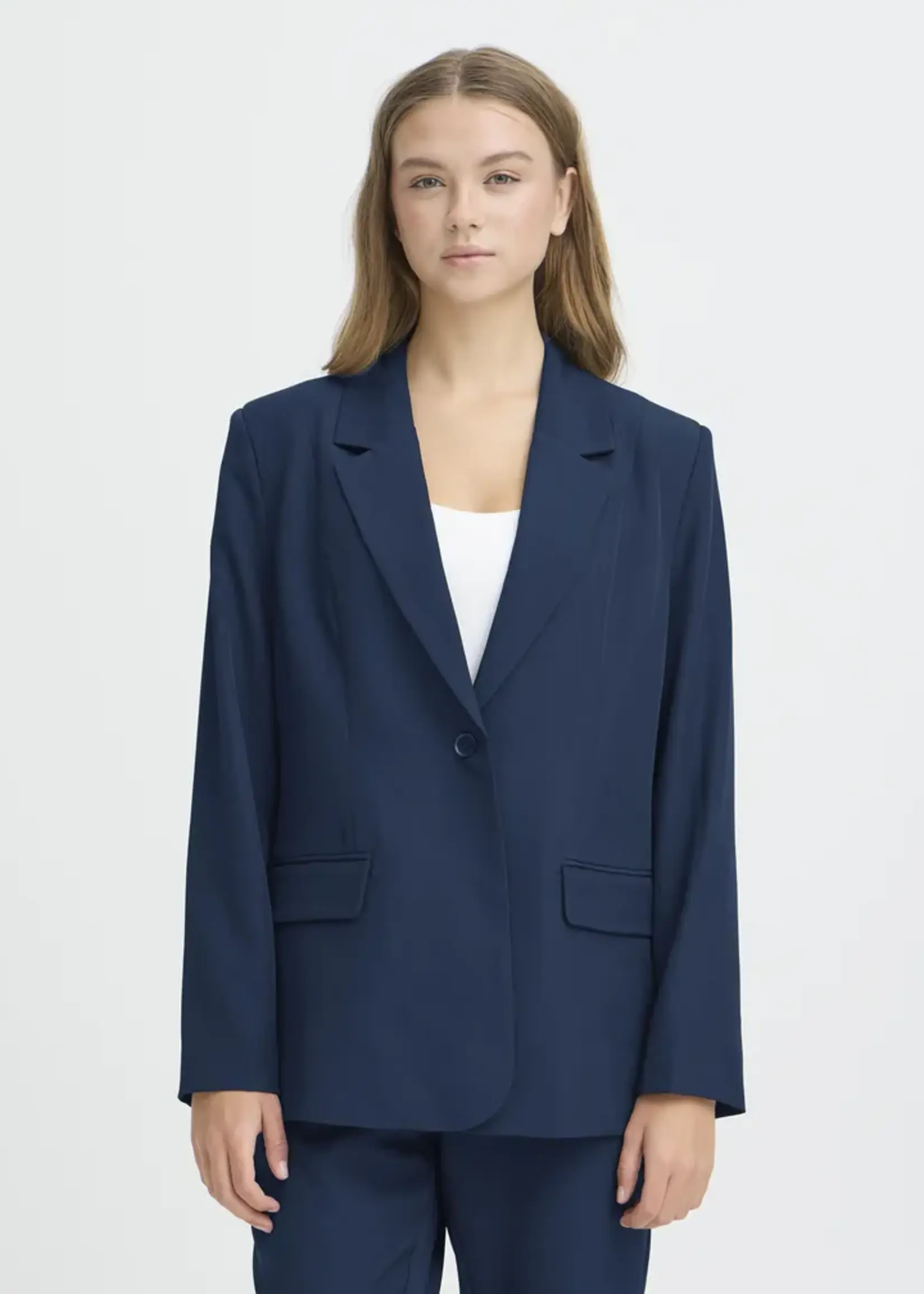 ICHI ICHI IHFava Long Blazer - Dark Navy