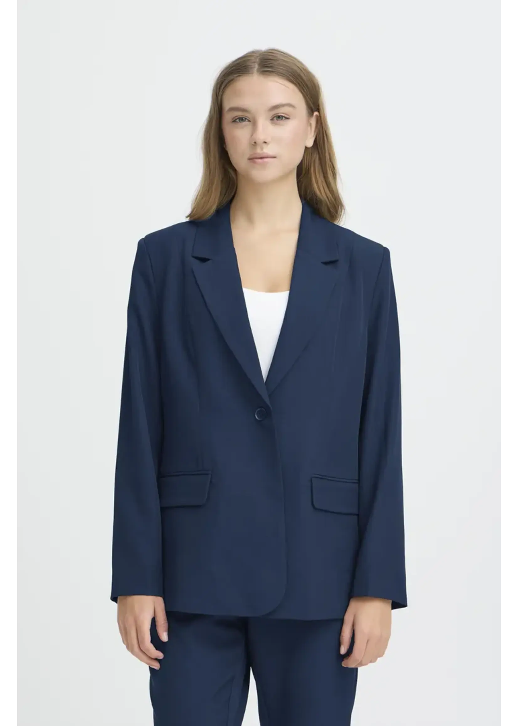 ICHI ICHI Blazer Long IHFava - Dark Navy