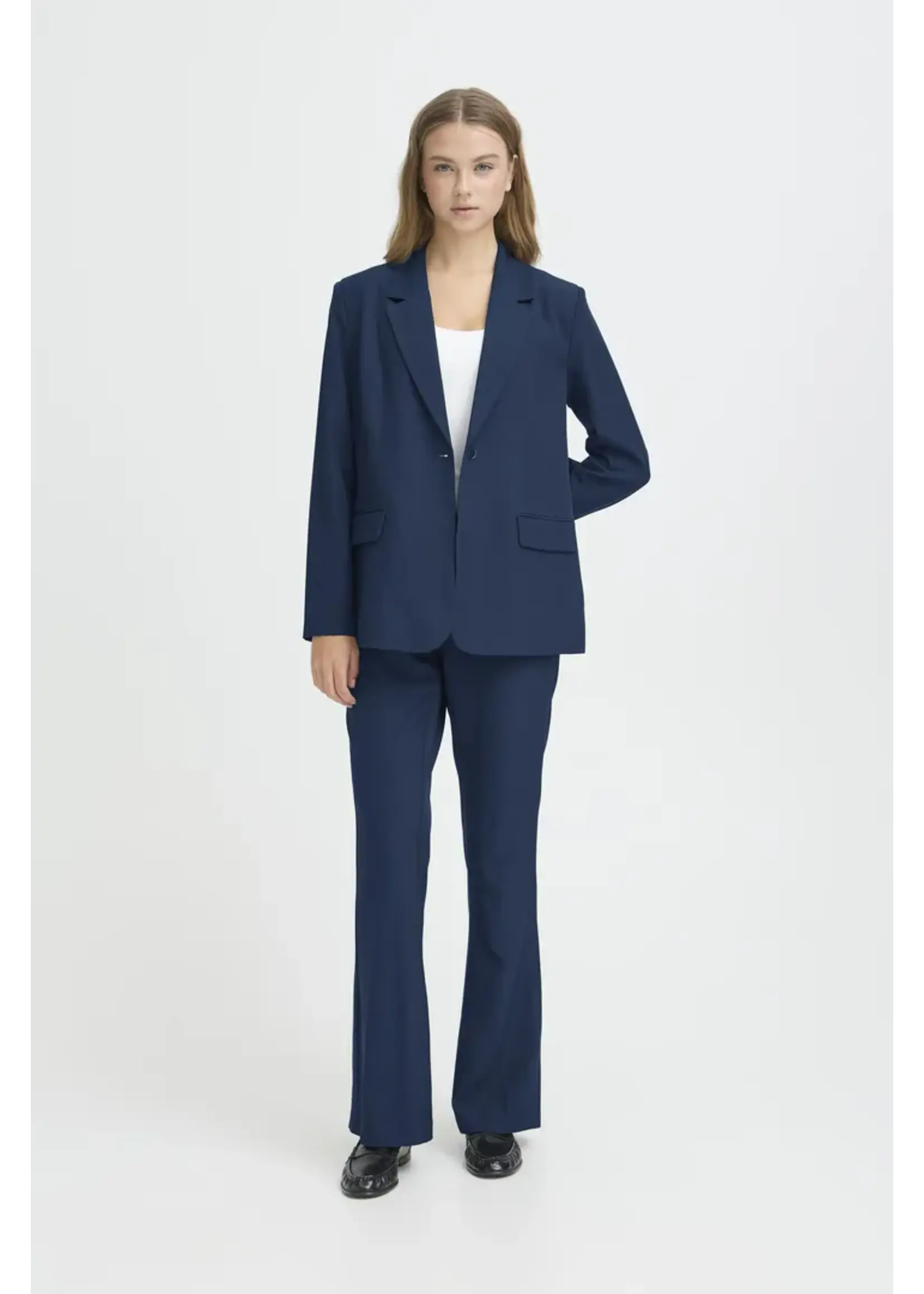 ICHI ICHI IHFava Long Blazer - Dark Navy