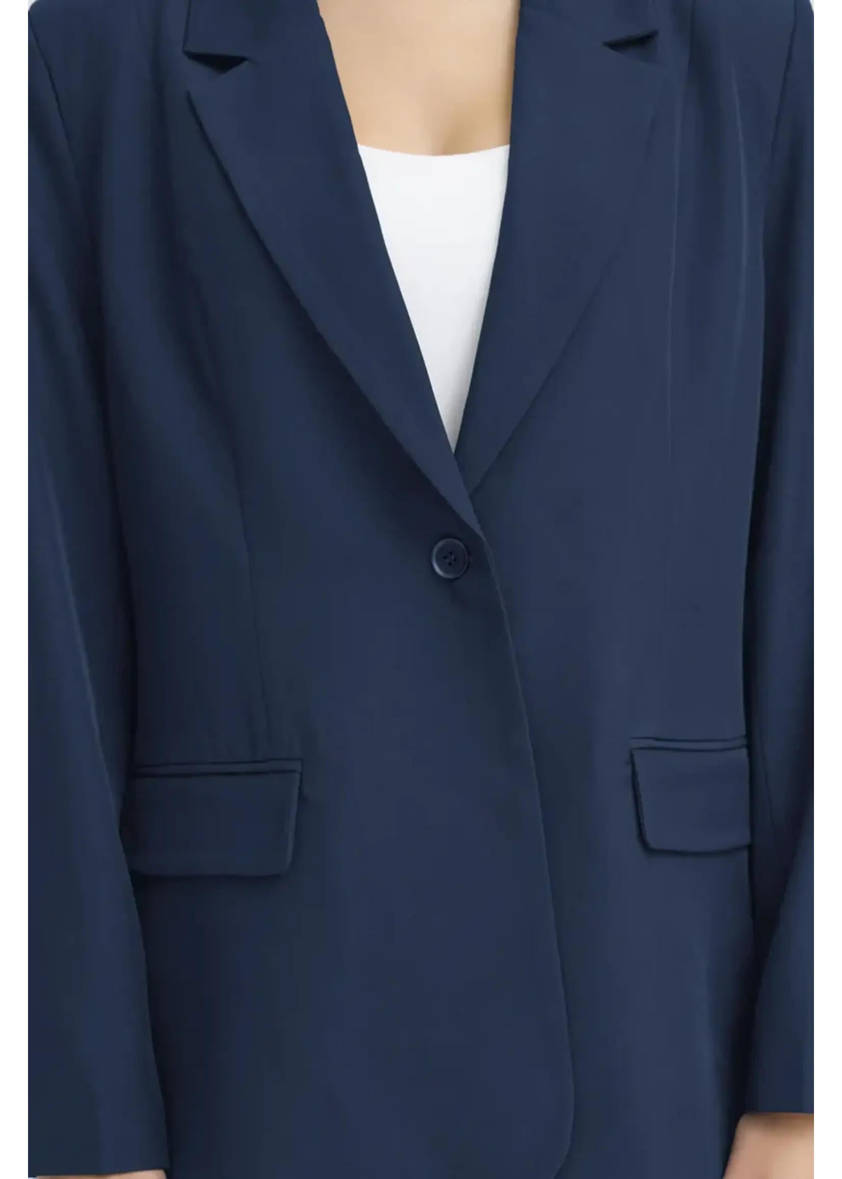 ICHI ICHI IHFava Long Blazer - Dark Navy