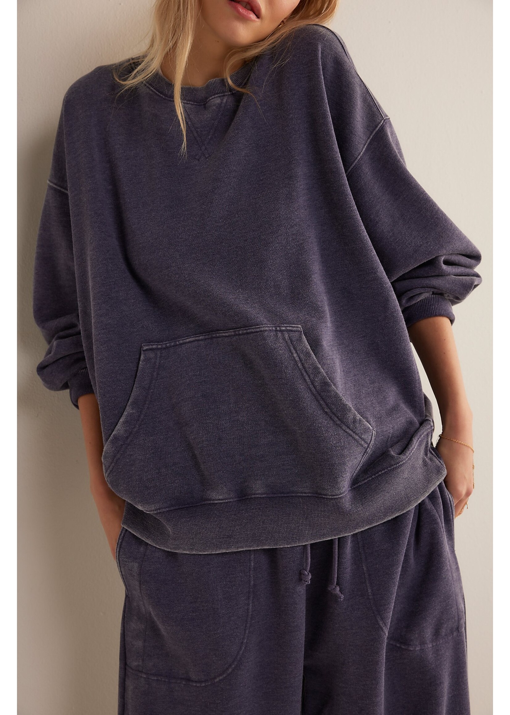 Free People Free People Slow It Down Pullover - Peacoat