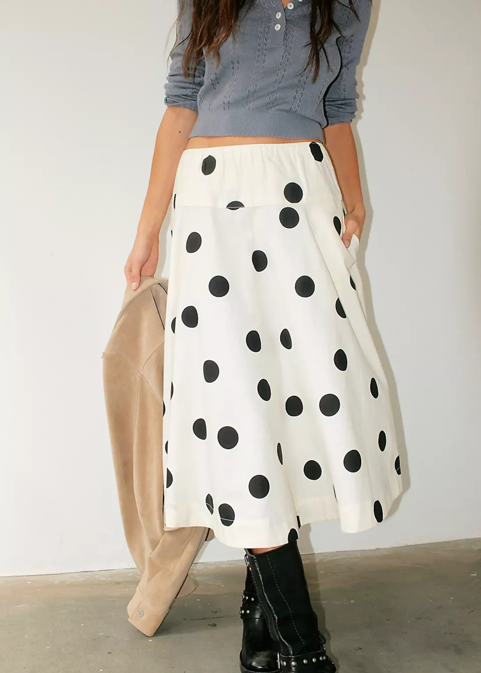 Free People Free People Jupe Betty À Taille Basse - Clean Ivory