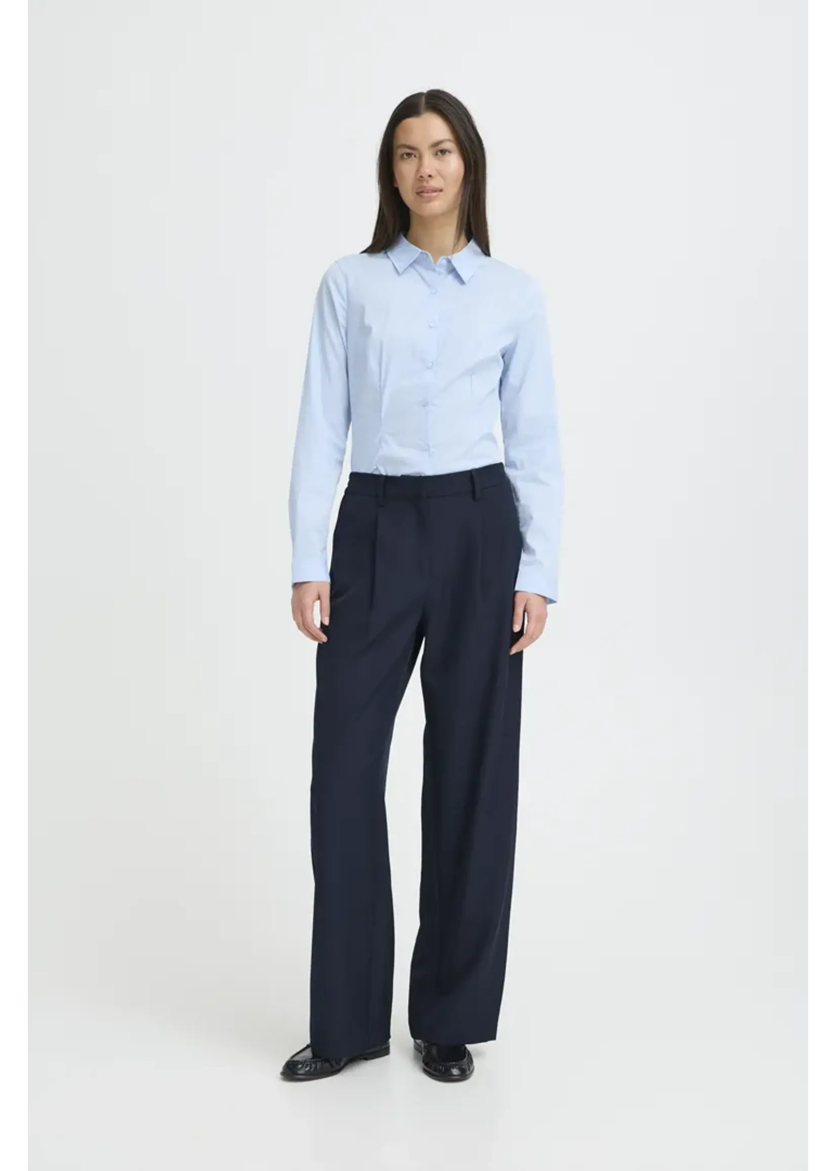 ICHI ICHI IHFava Wide Trousers - Dark Navy