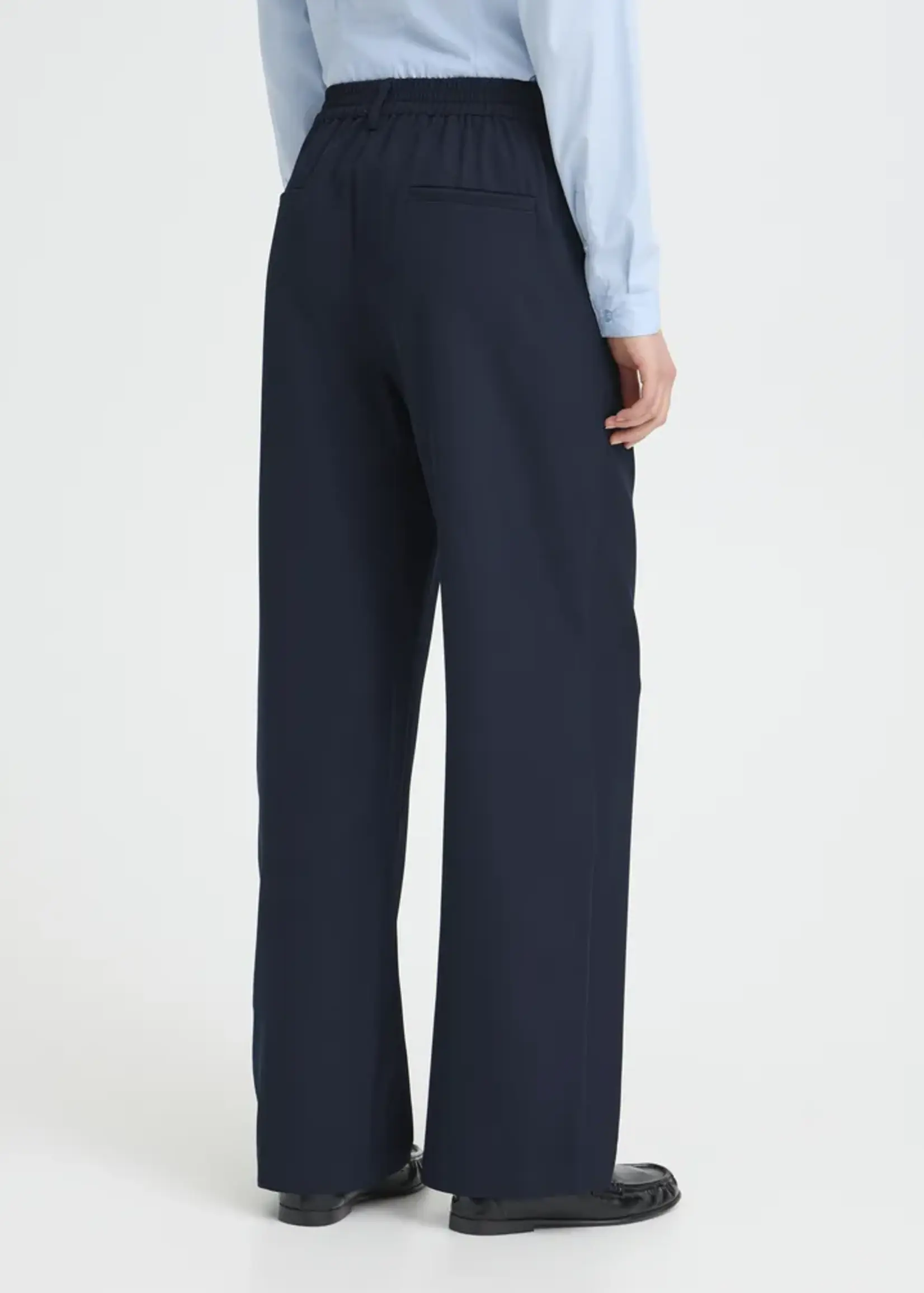 ICHI ICHI Pantalon Large IHFava - Dark Navy