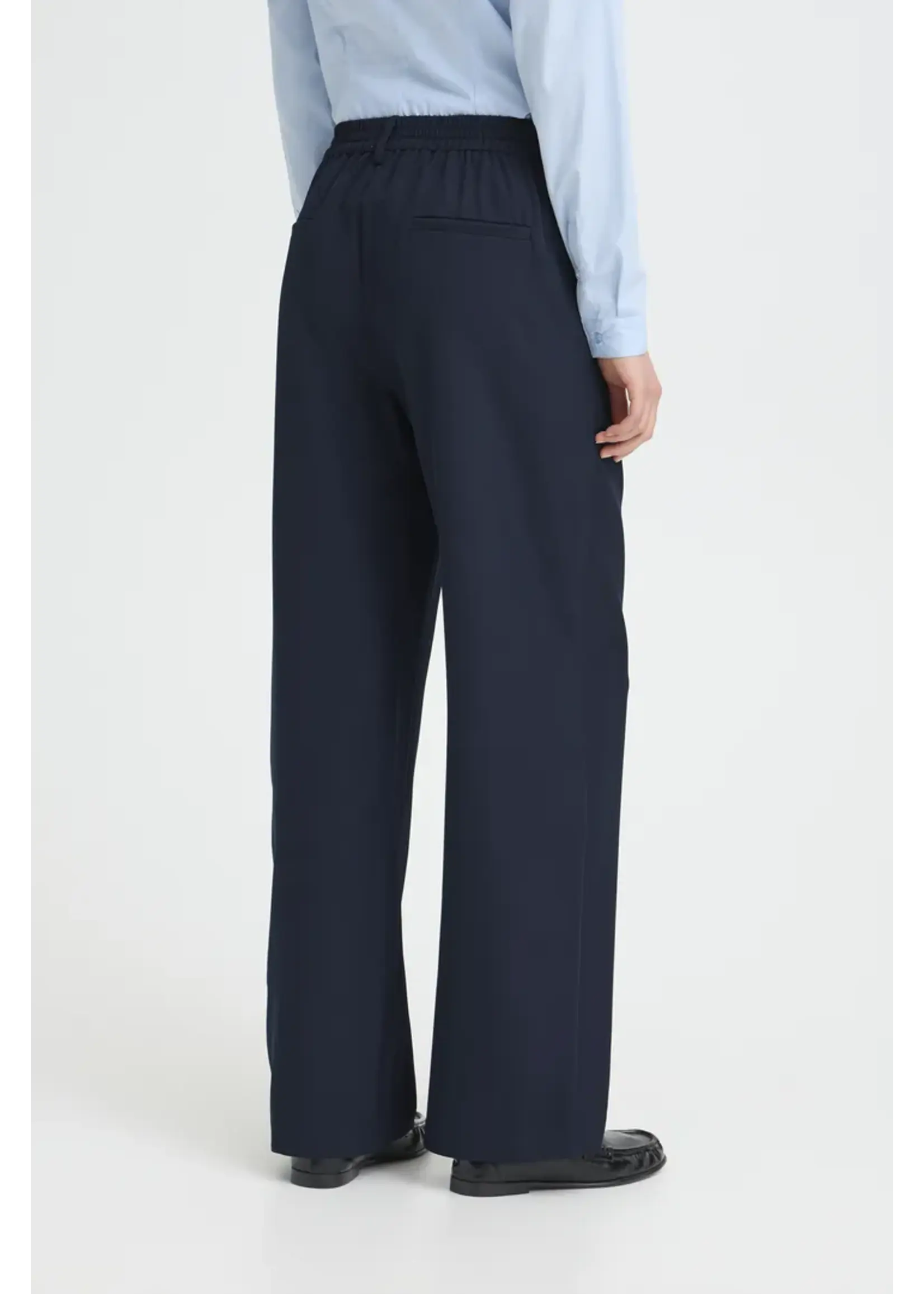 ICHI ICHI IHFava Wide Trousers - Dark Navy