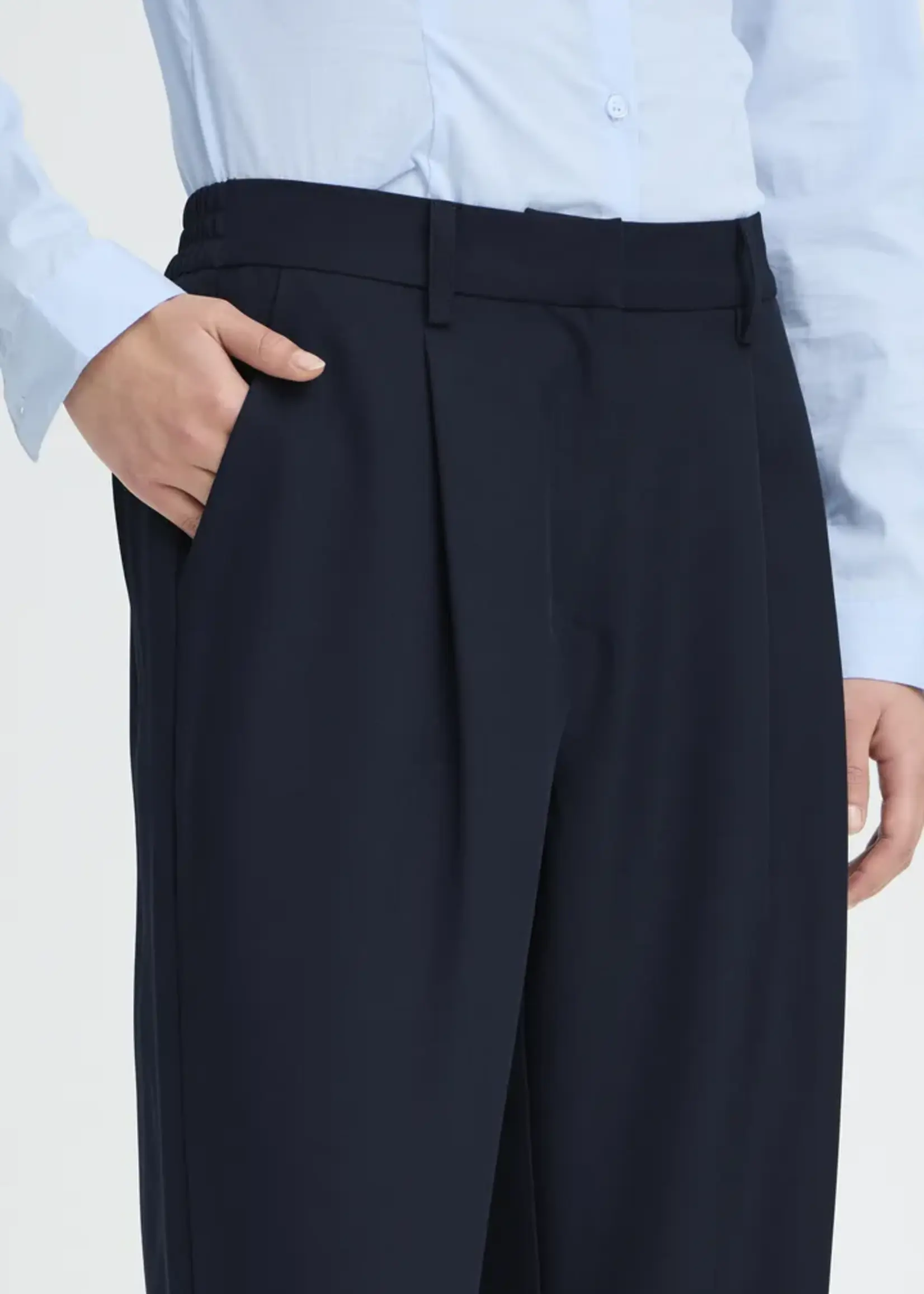 ICHI ICHI IHFava Wide Trousers - Dark Navy