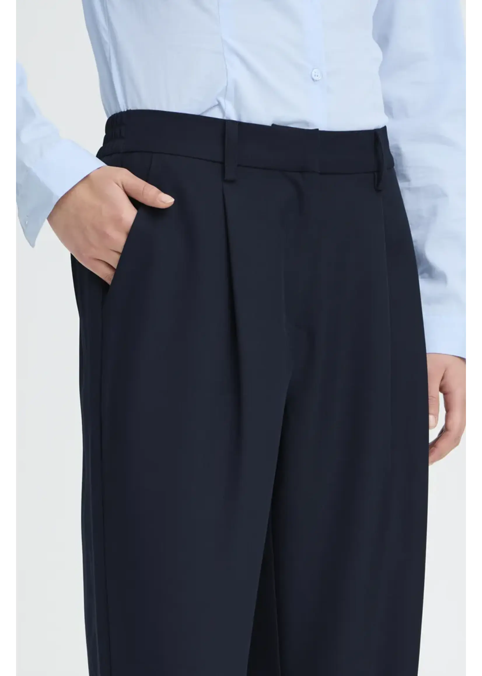 ICHI ICHI IHFava Wide Trousers - Dark Navy