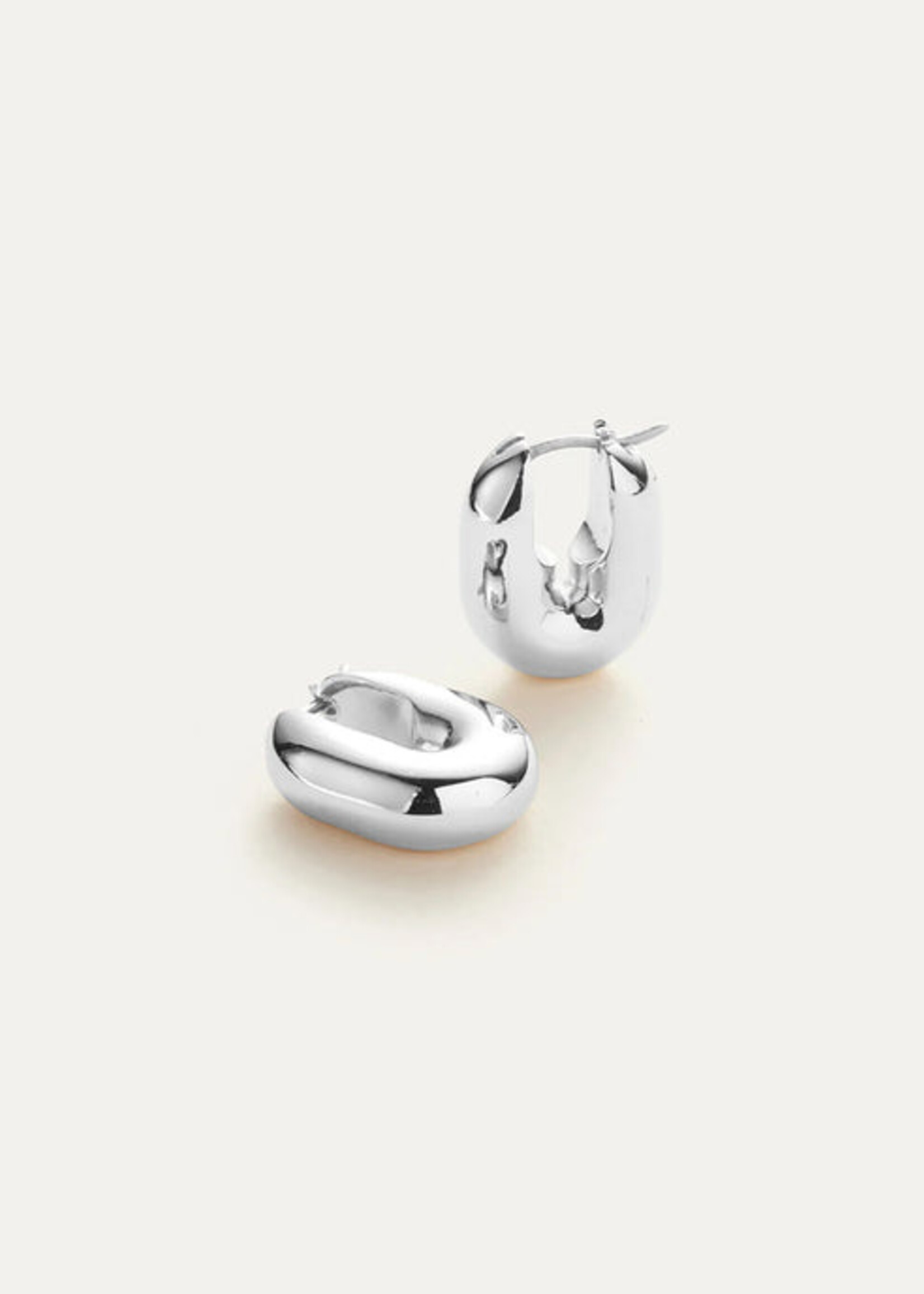 Jenny Bird Puffy U-Link Earrings - Silver