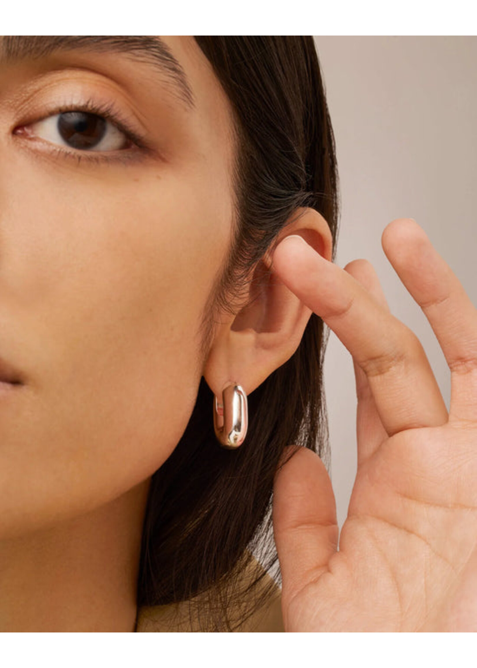 Jenny Bird Puffy U-Link Earrings - Silver