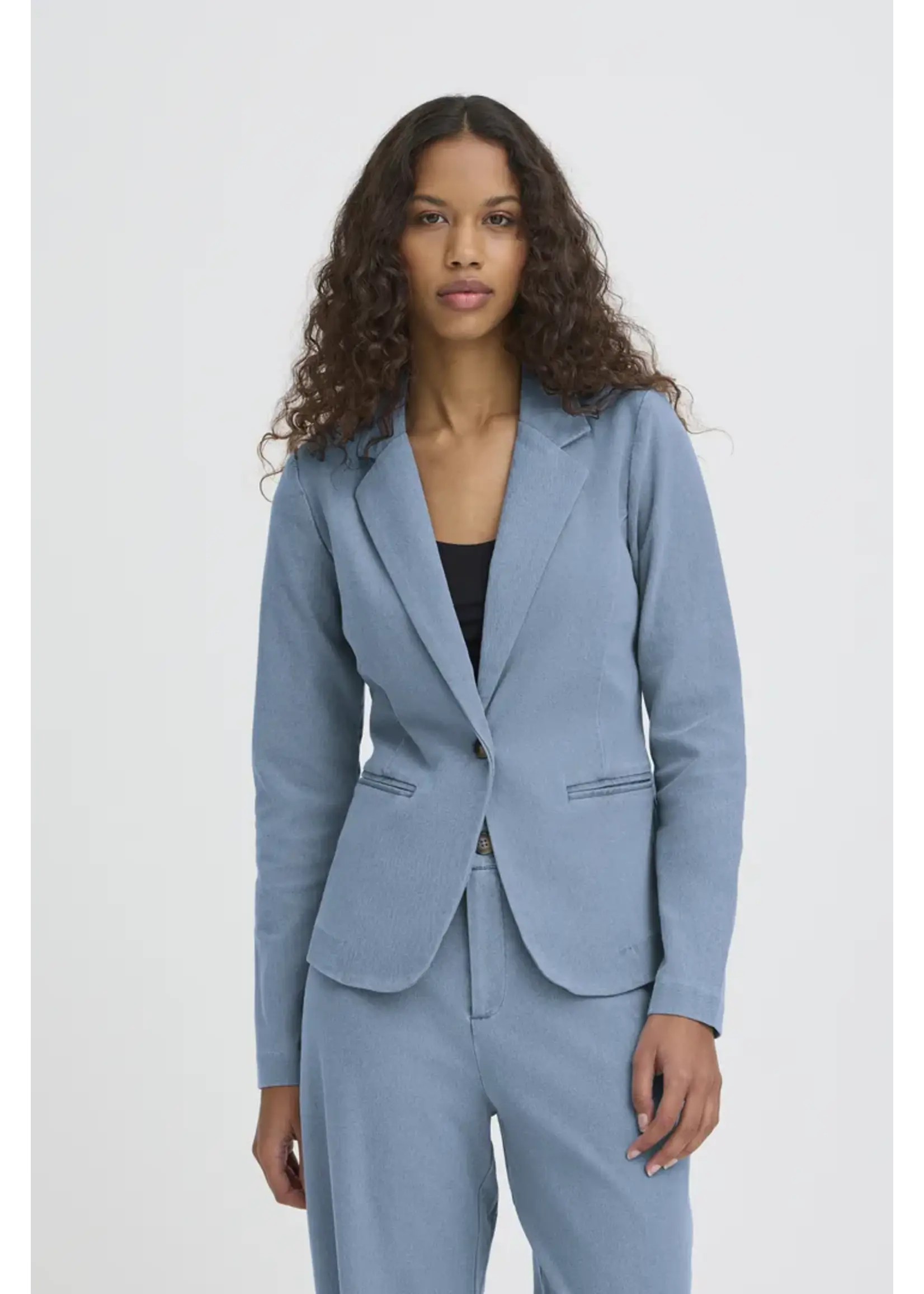 ICHI ICHI IHKate Denim Blazer - Light Blue