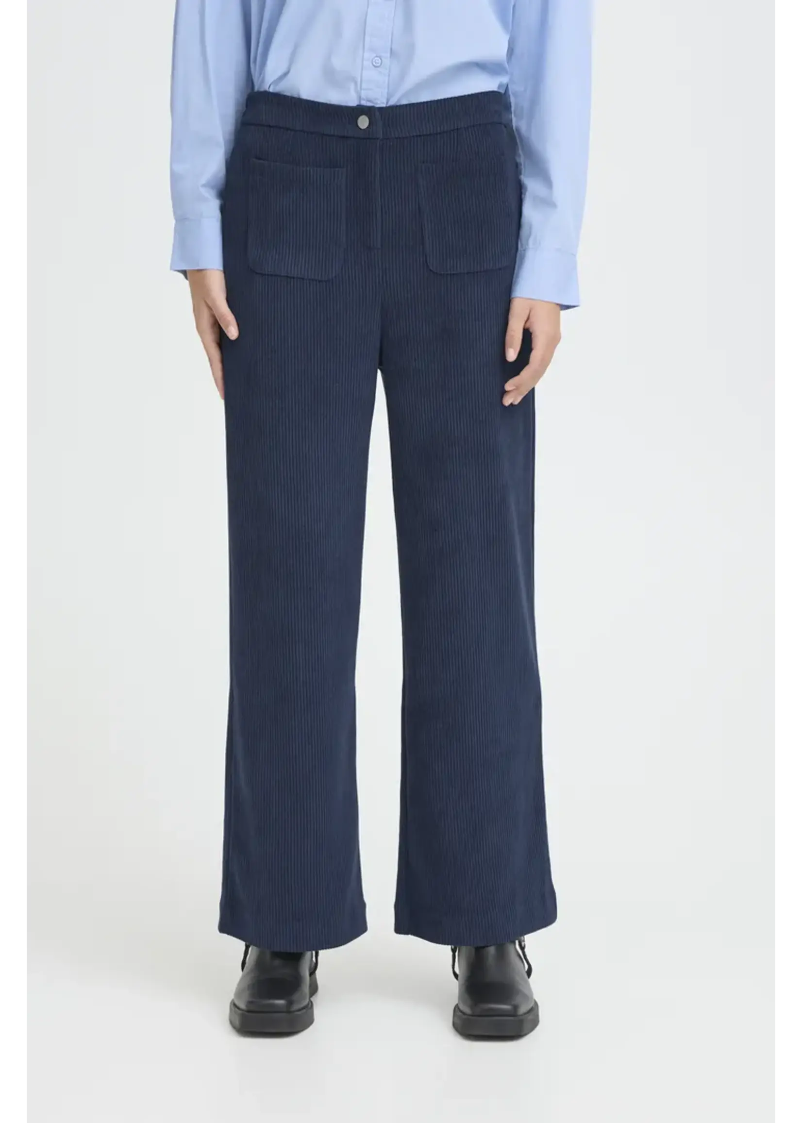 ICHI ICHI IHKate Corduroy Trousers - Total Eclipse