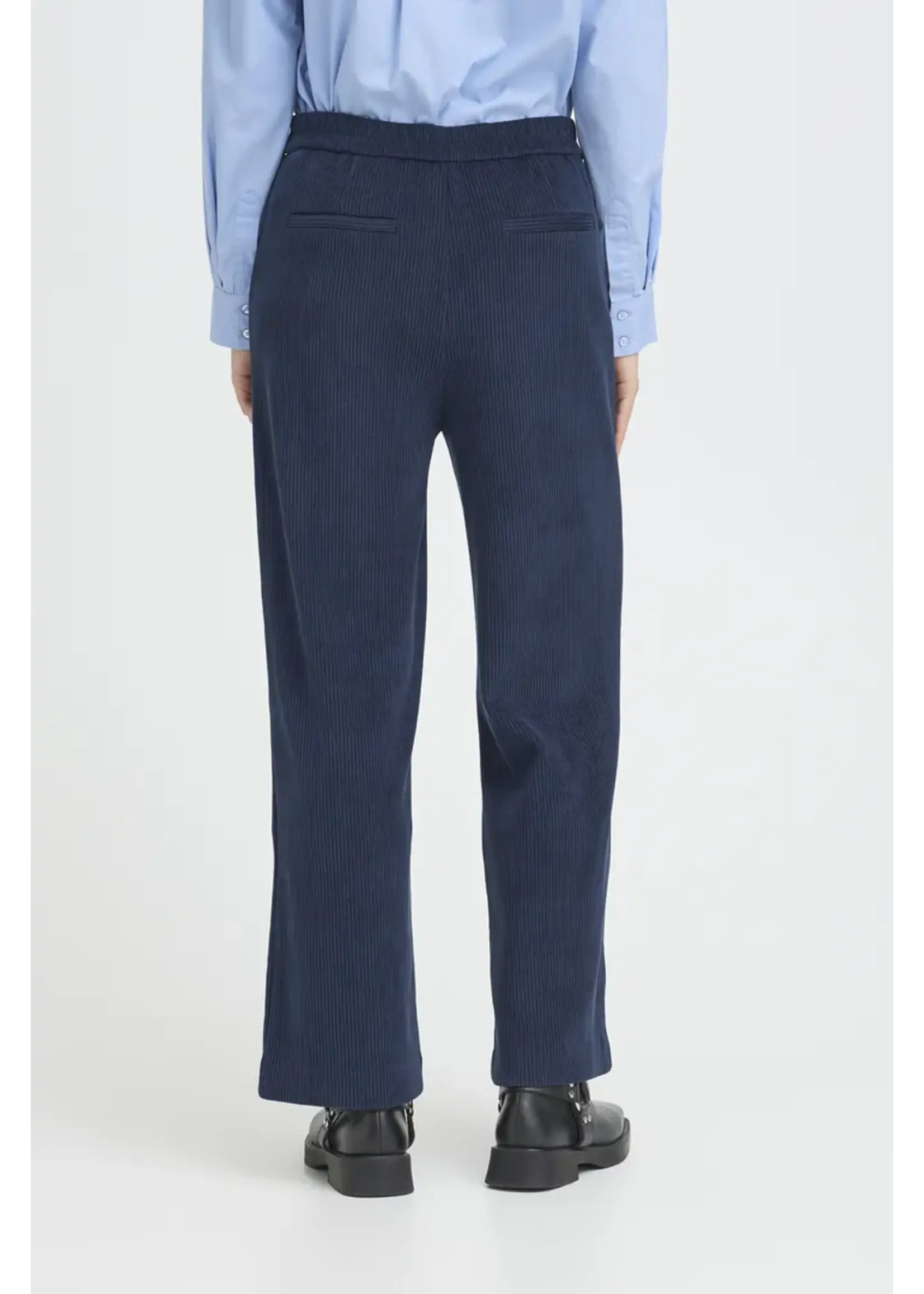 ICHI ICHI Pantalon En Velours Côtelé IHKate - Total Eclipse
