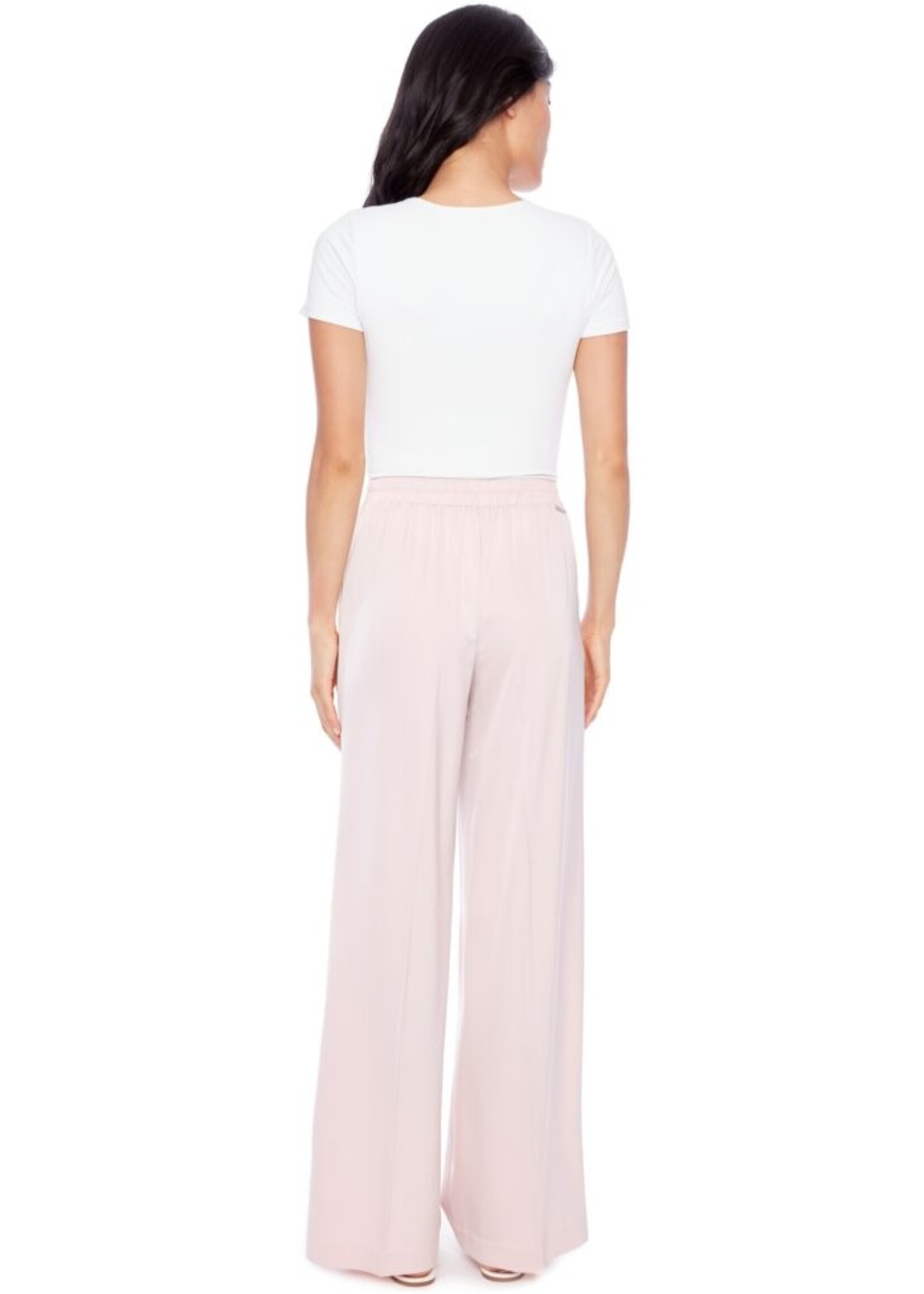 I love Tyler Madison Tyler Madison Fiona Solid Satin Wide-Leg Pant - Pink