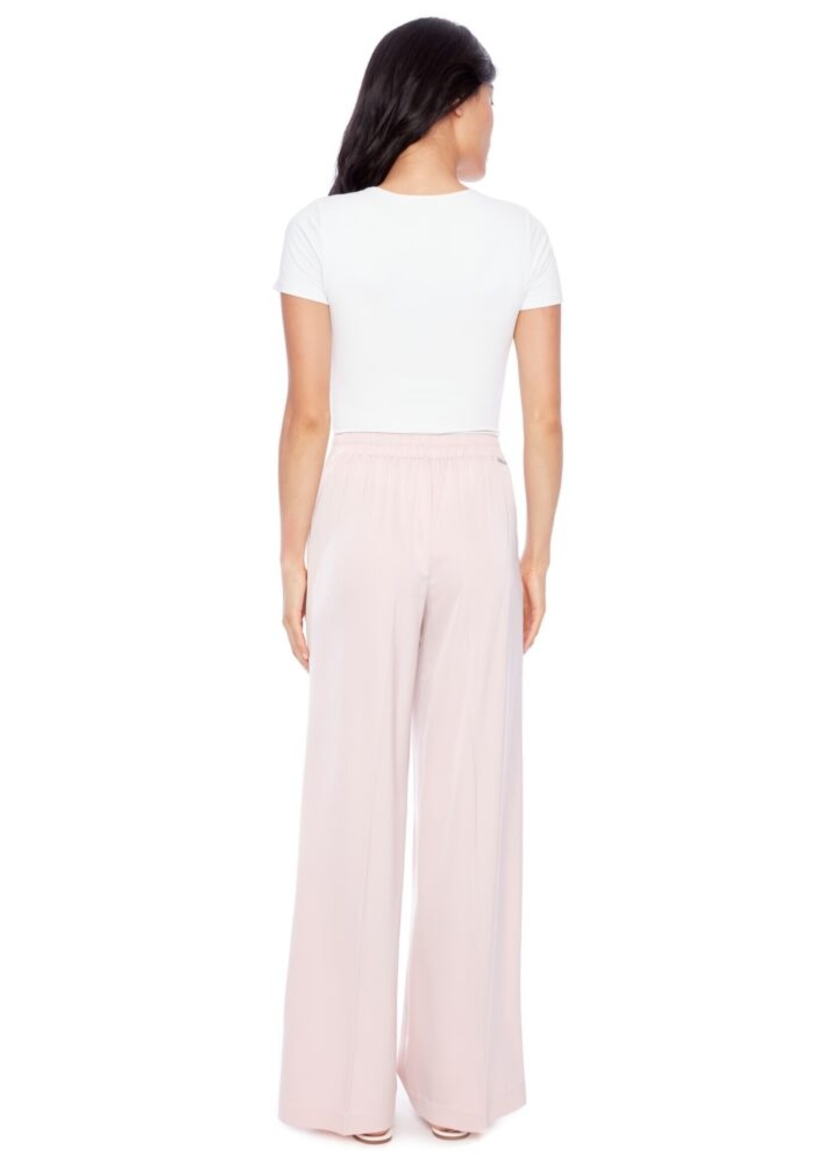 I love Tyler Madison Tyler Madison Fiona Solid Satin Wide-Leg Pant - Pink
