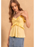 Lez A Lez Lez A Lez Ruffle Strap Blouse - Amarelo Sensation