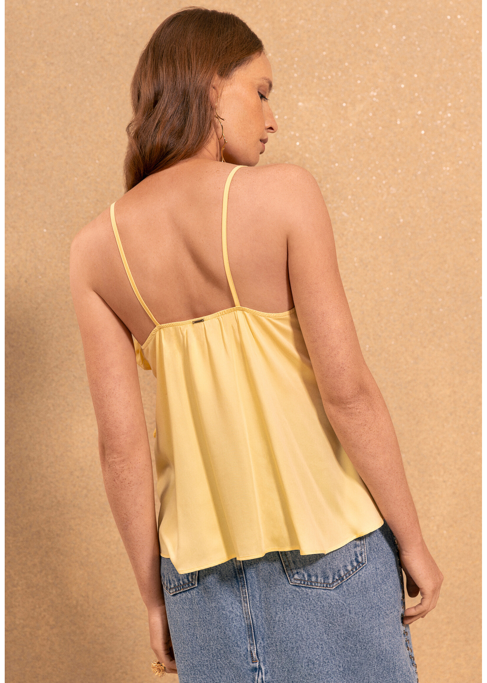 Lez A Lez Lez A Lez Ruffle Strap Blouse - Amarelo Sensation