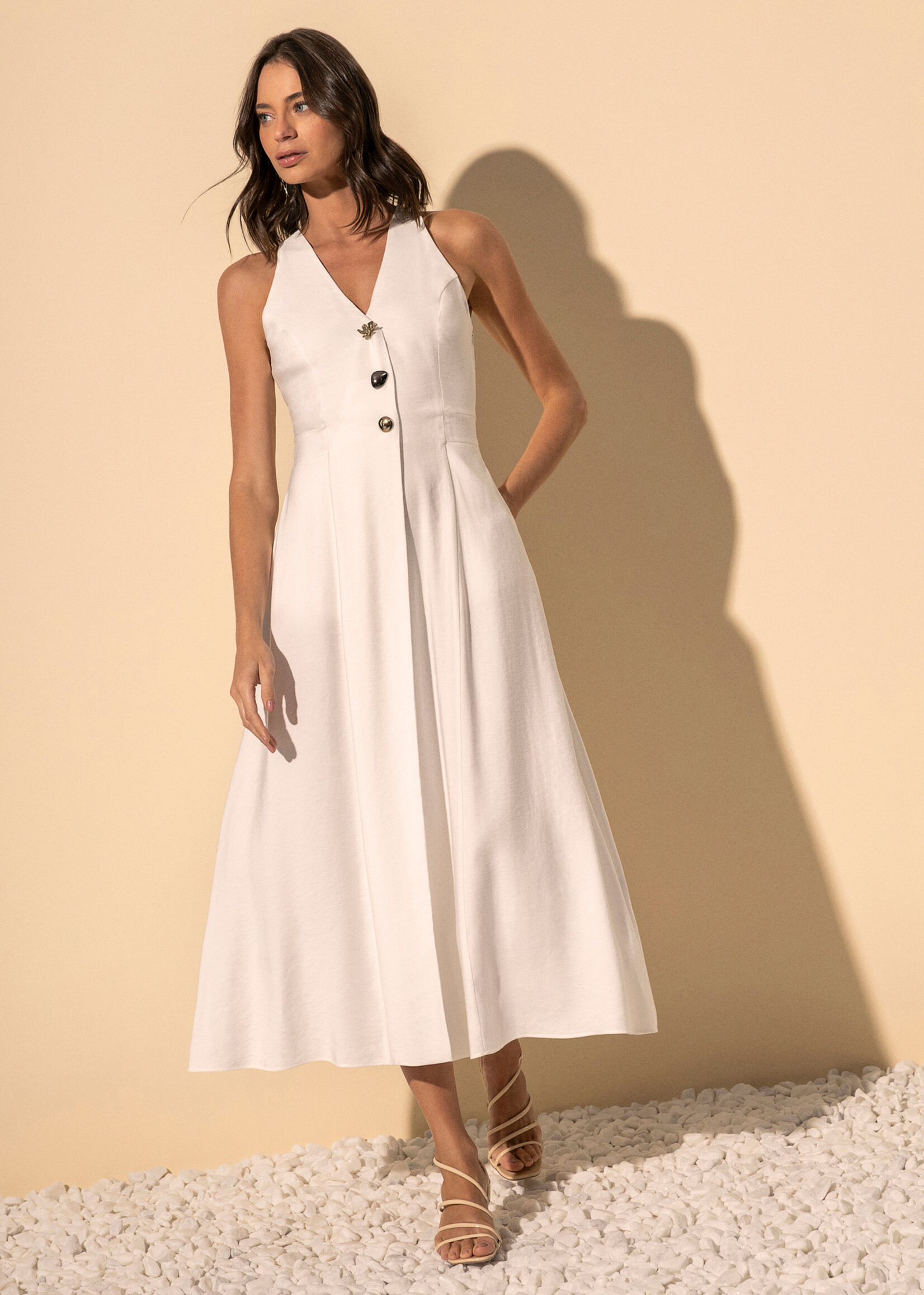 Lez A Lez Lez A Lez Side Zipper Evasive Dress - Branco Off White