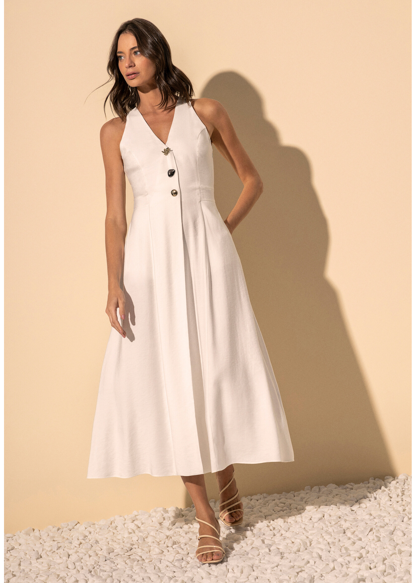 Lez A Lez Lez A Lez Side Zipper Evasive Dress - Branco Off White