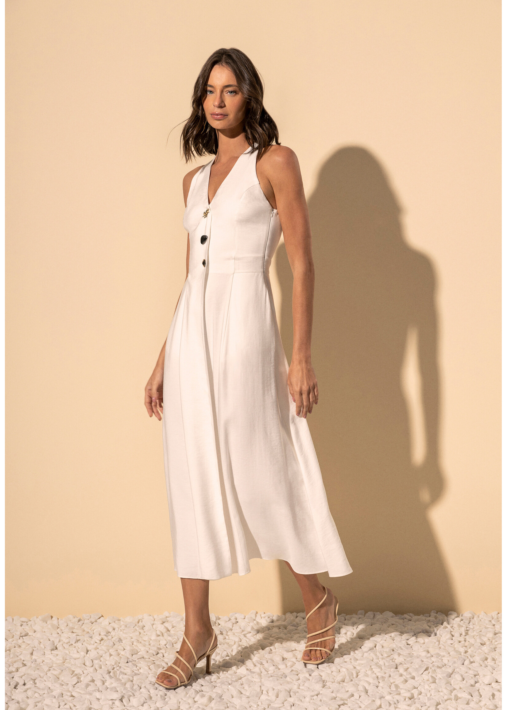 Lez A Lez Lez A Lez Robe Evasible À Fermeture Éclair Latérale - Branco Off White