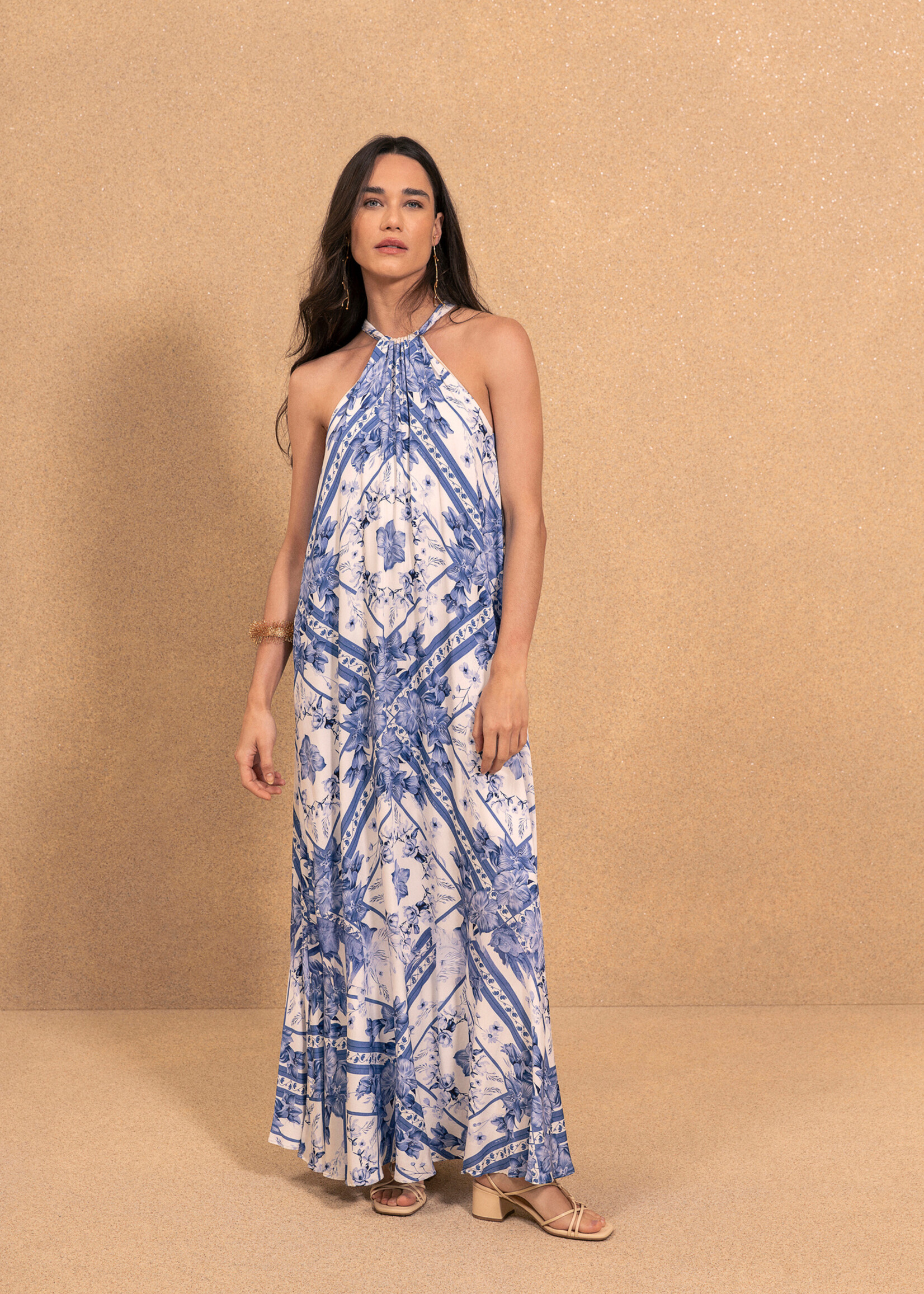 Lez A Lez Lez A Lez Robe Longue Fluide Imprimée - Frame Azul