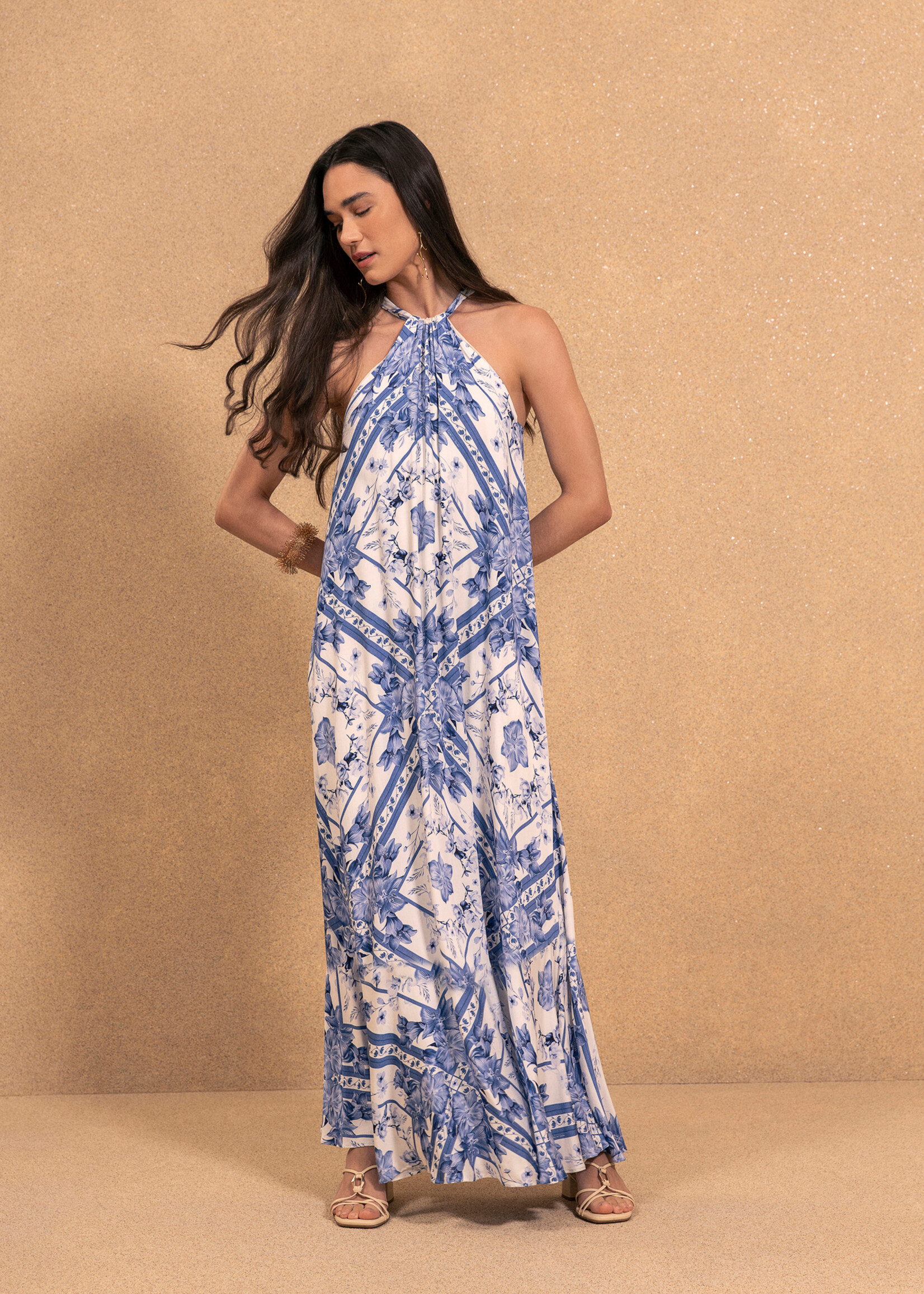 Lez A Lez Lez A Lez Robe Longue Fluide Imprimée - Frame Azul