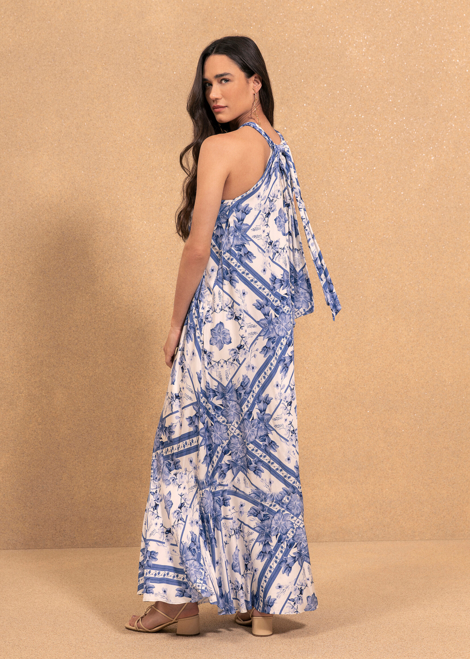 Lez A Lez Lez A Lez Robe Longue Fluide Imprimée - Frame Azul