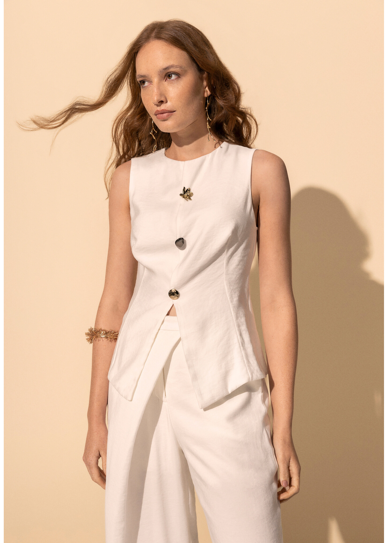 Lez A Lez Lez A Lez Gilet À Boutons Différenciés - Branco Off White