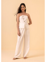 Lez A Lez Lez A Lez High-Waisted Straight Pants - Branco Off White