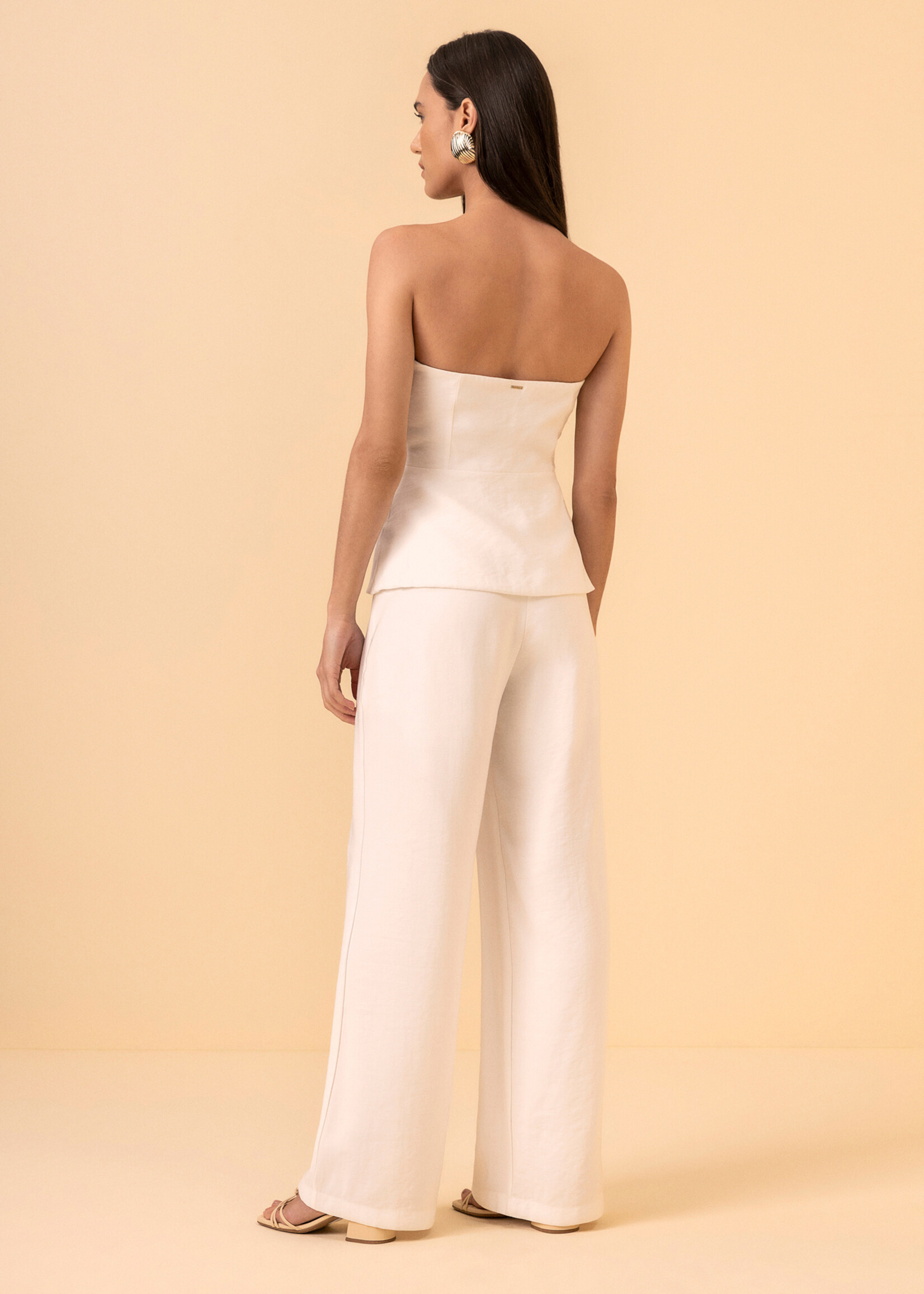 Lez A Lez Lez A Lez High-Waisted Straight Pants - Branco Off White
