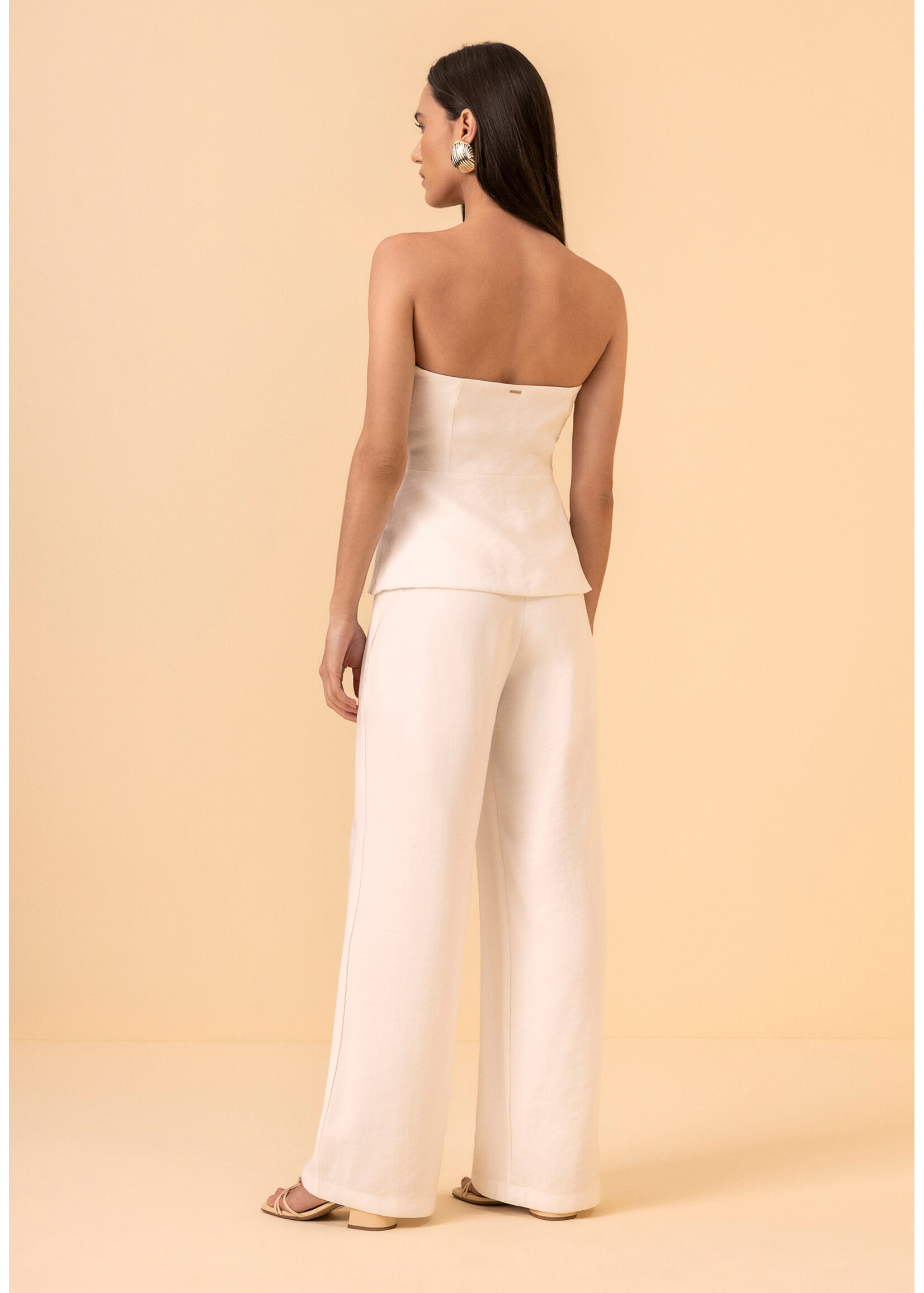 Lez A Lez Lez A Lez Pantalon Droit Taille Haute - Branco Off White