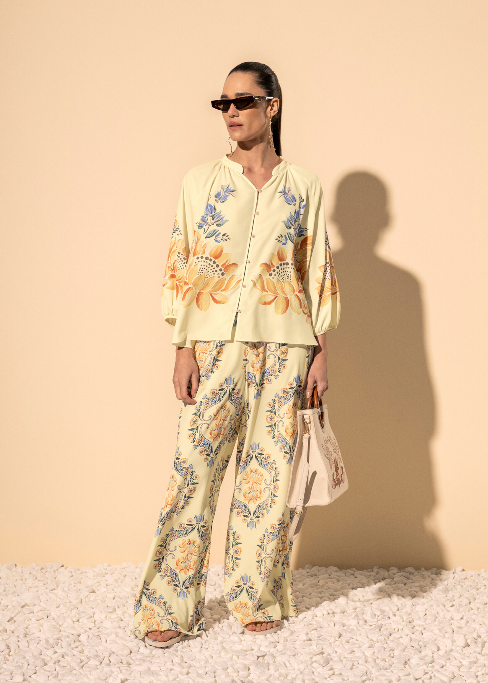 Lez A Lez Lez A Lez High-Waist Printed Pants - Bege Alhambra