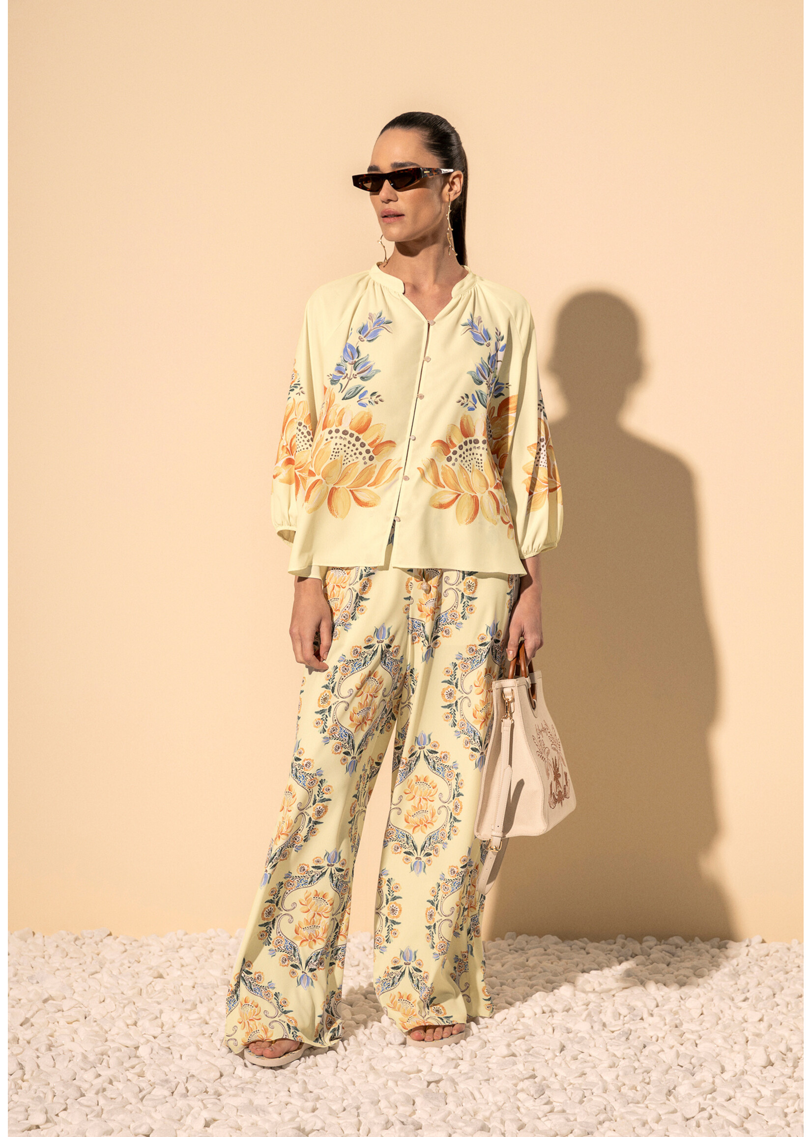 Lez A Lez Lez A Lez High-Waist Printed Pants - Bege Alhambra