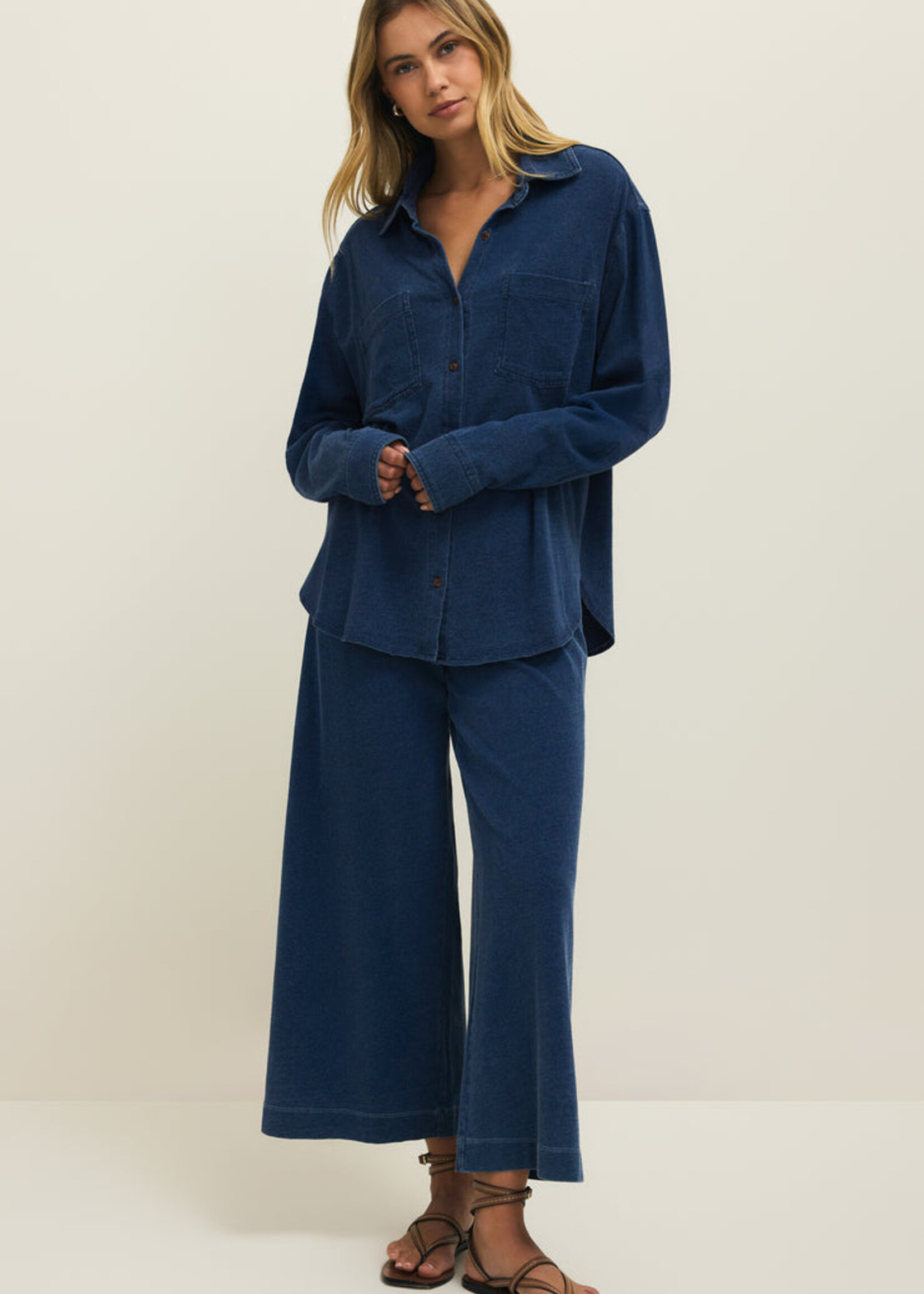 Z-Supply Z-Supply Reese Jersey Denim Button Up - Indigo