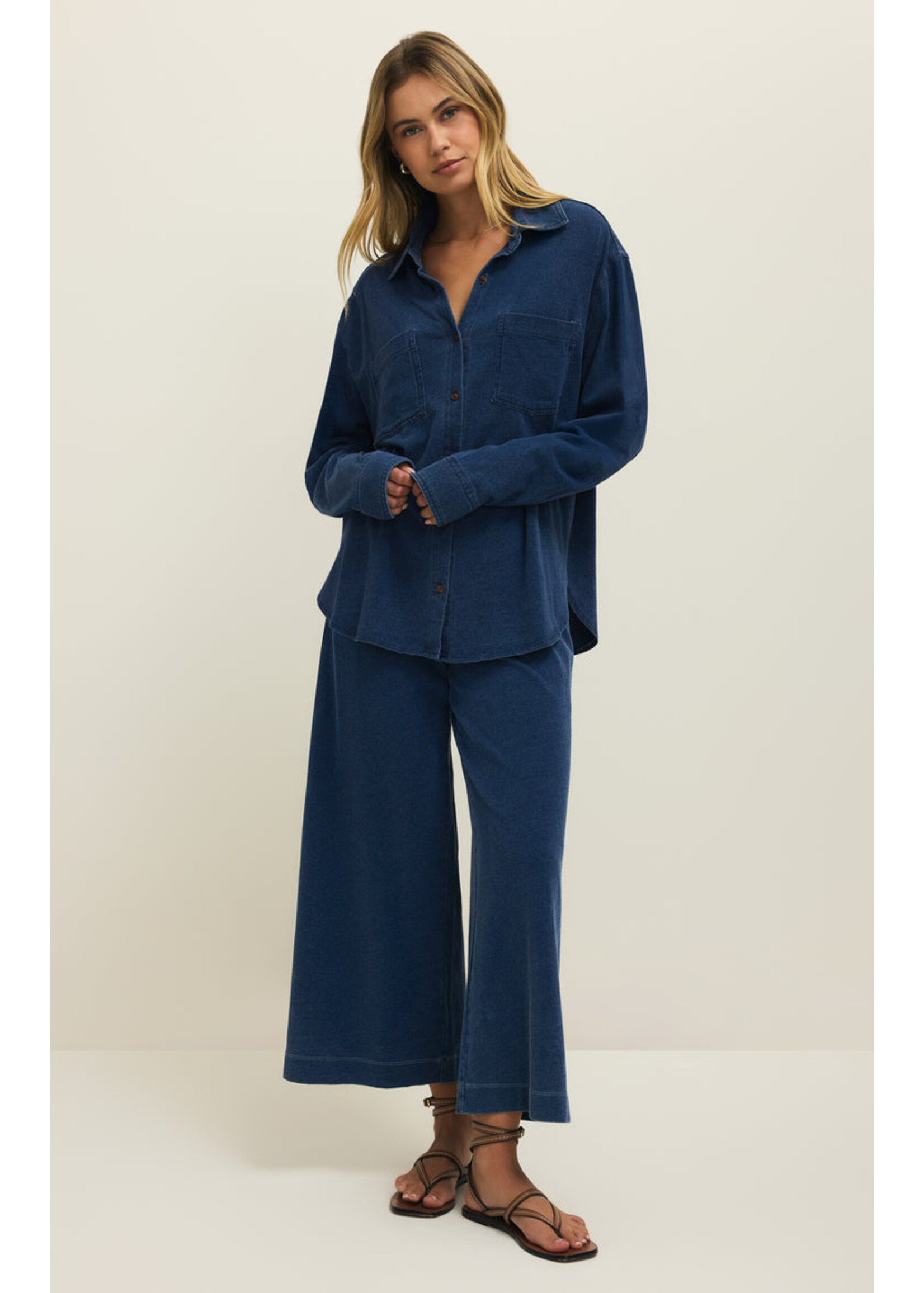 Z-Supply Z-Supply Reese Jersey Denim Button Up - Indigo