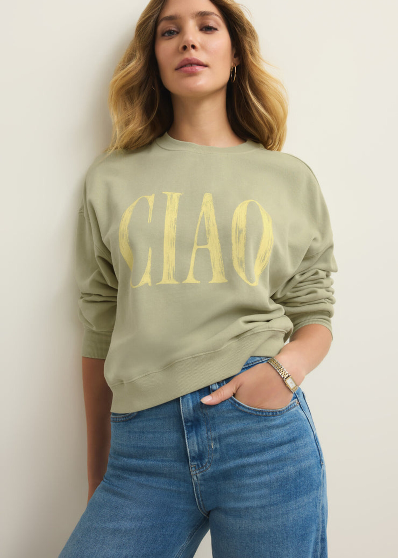Z-Supply Z-Supply Sweat-Shirt Ciao First Date - Bay Leaf