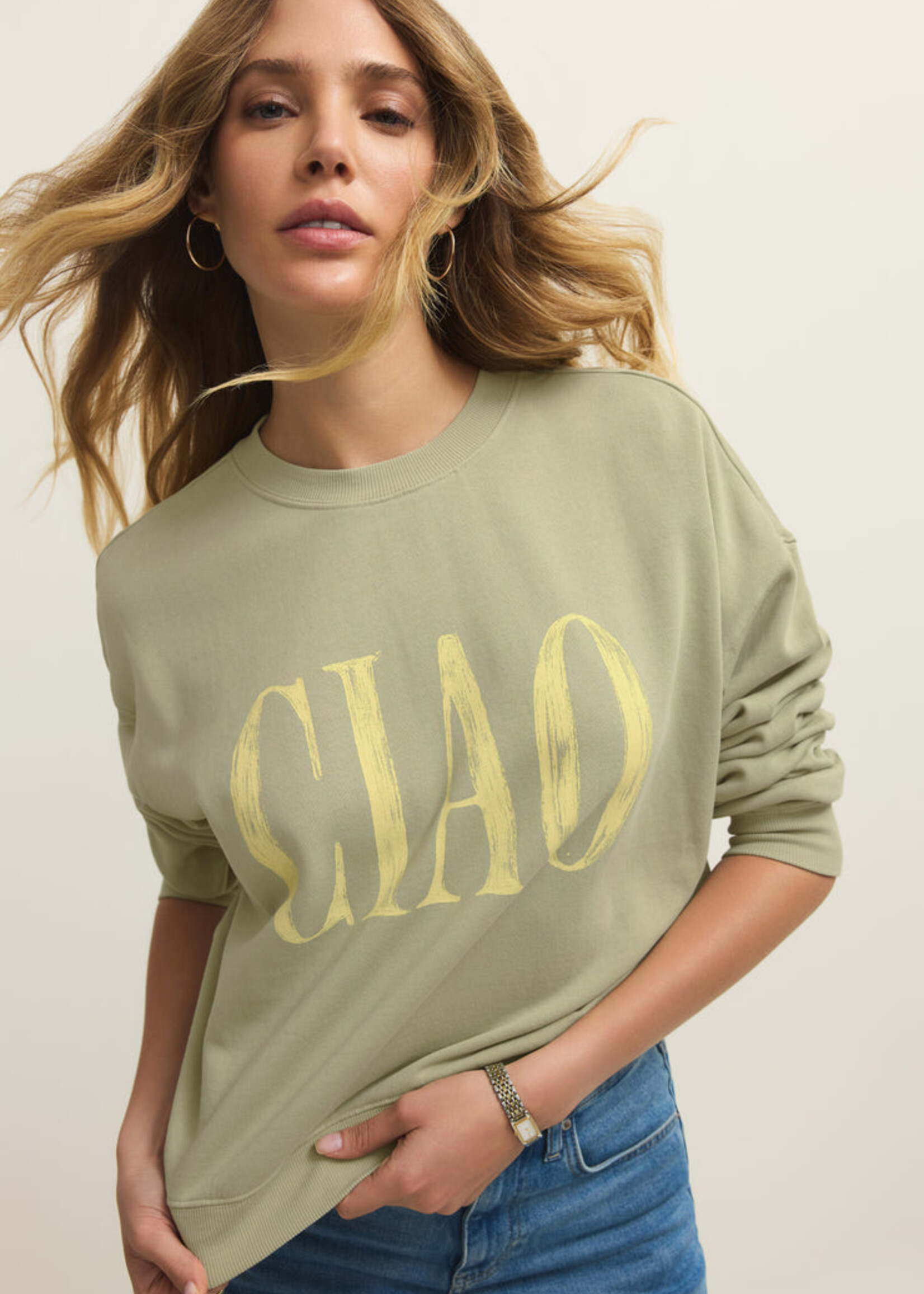Z-Supply Z-Supply Ciao First Date Sweatshirt - Bay Leaf