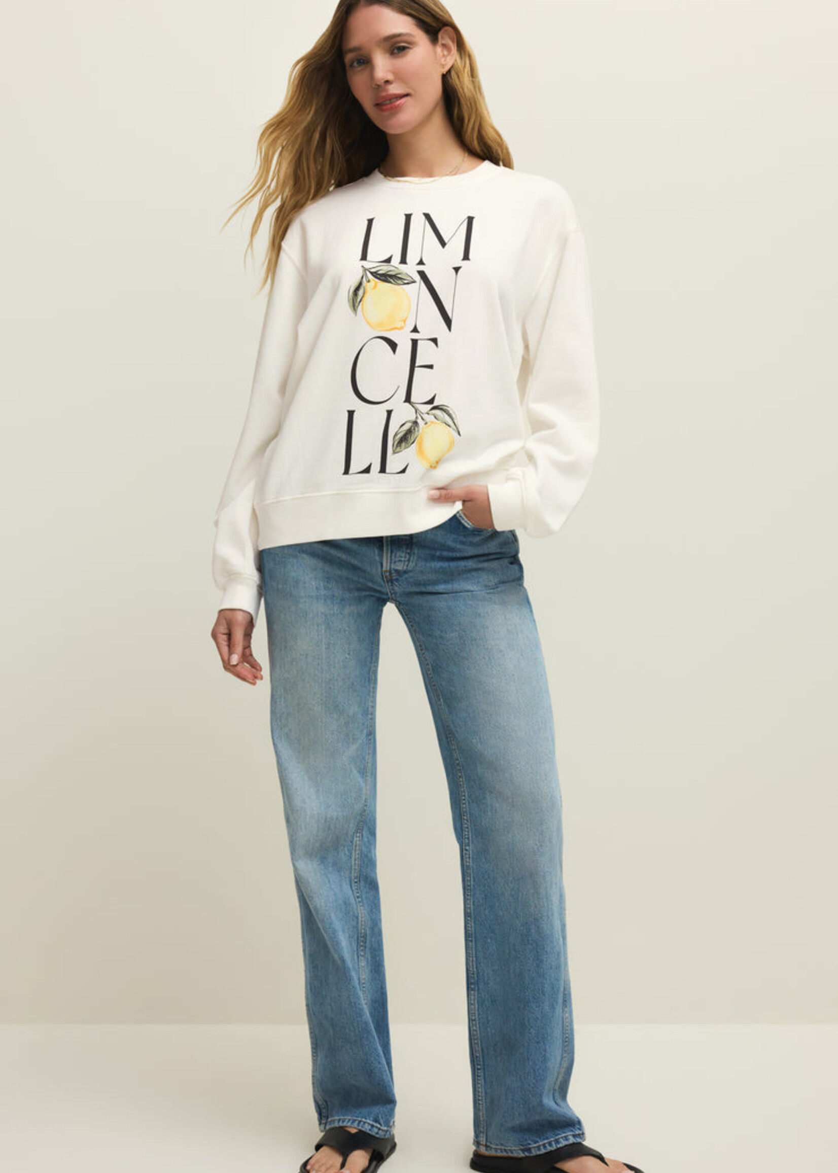 Z-Supply Z-Supply Sweat-Shirt Boyfriend Limon - Sea Salt