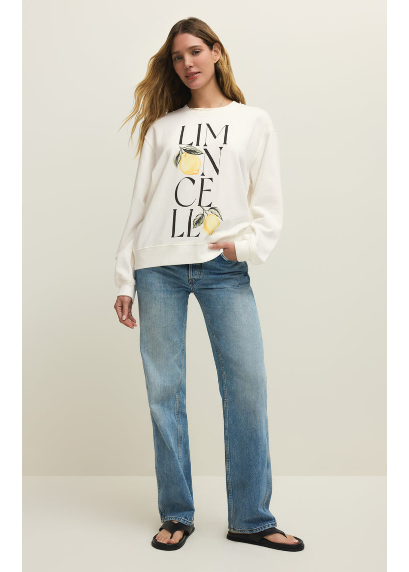 Z-Supply Z-Supply Sweat-Shirt Boyfriend Limon - Sea Salt