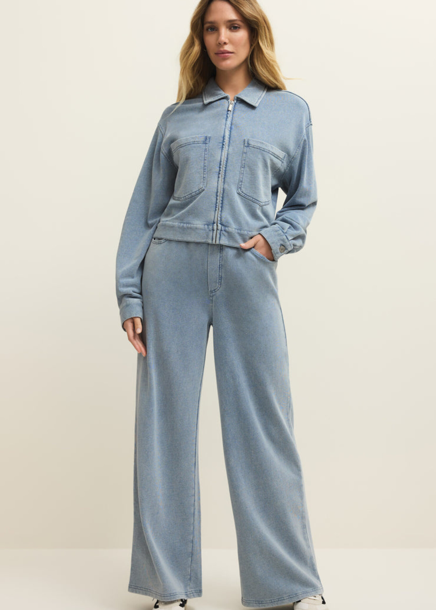 Z-Supply Z-Supply Pantalon En Denim Tricoté Entourage - Ocean Air Indigo