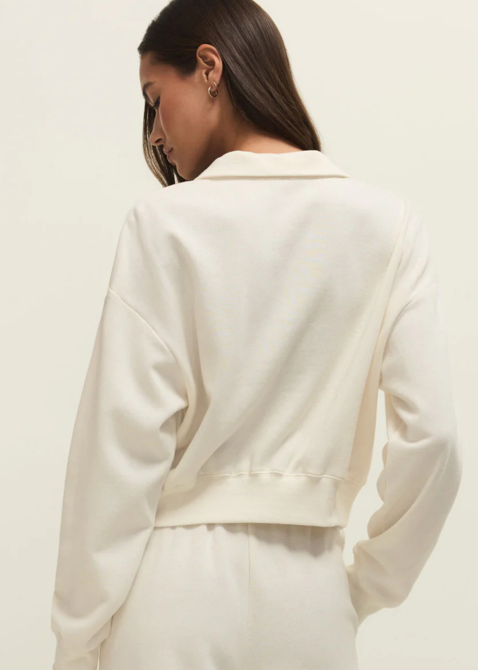 Z-Supply Z-Supply Downtown Half Zip Sweatshirt - Cloud