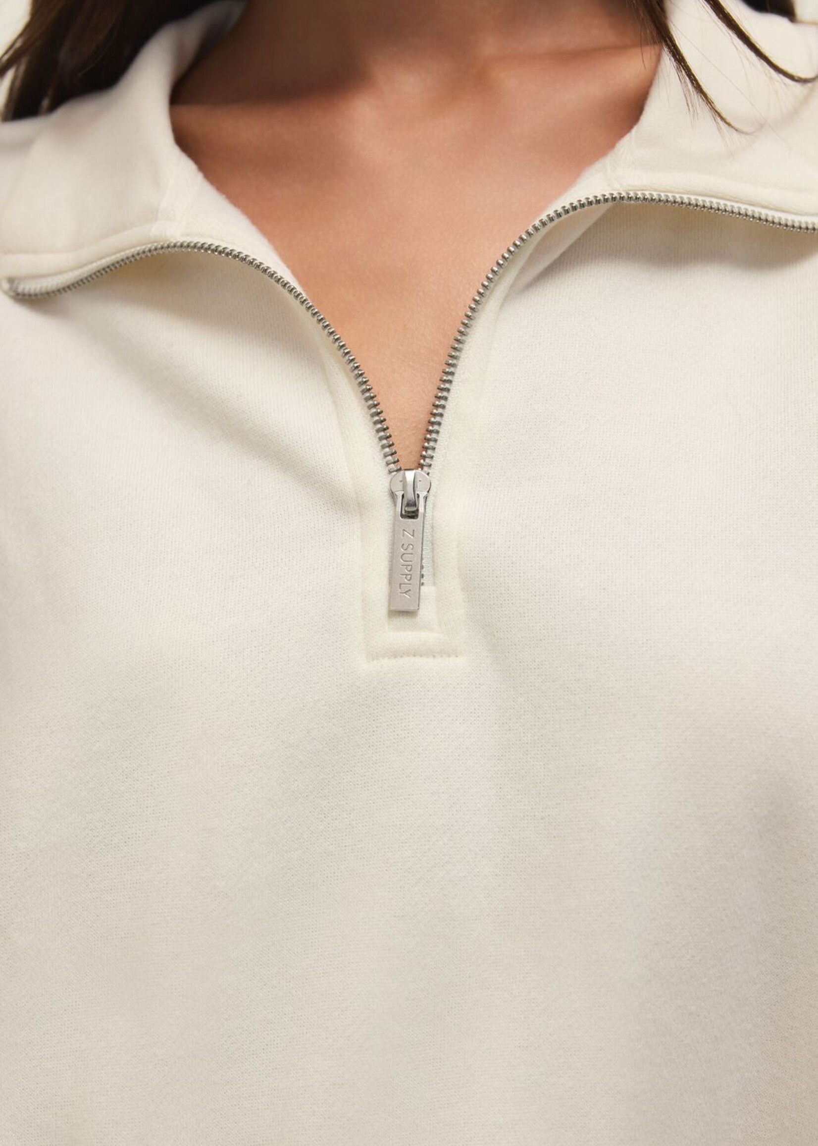 Z-Supply Z-Supply Sweat-Shirt À Demi-Zip Downtown - Cloud