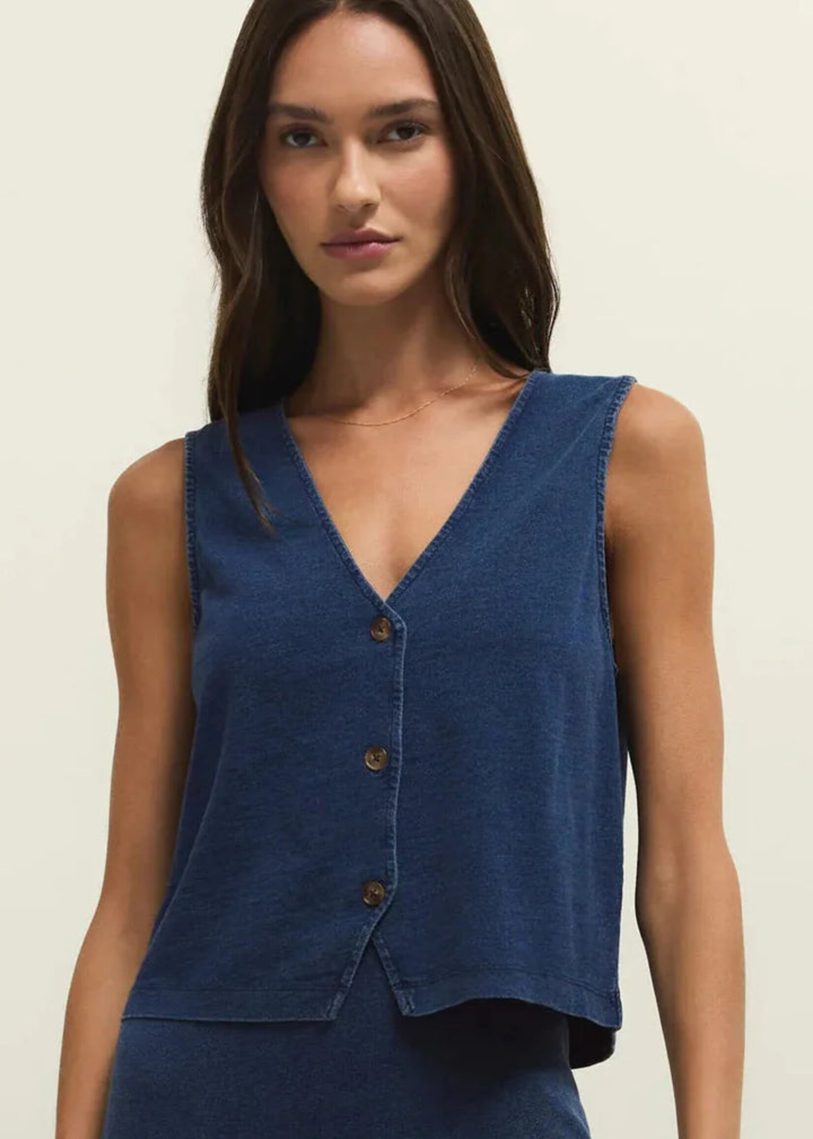 Z-Supply Z-Supply Noelle Jersey Denim Top - Indigo