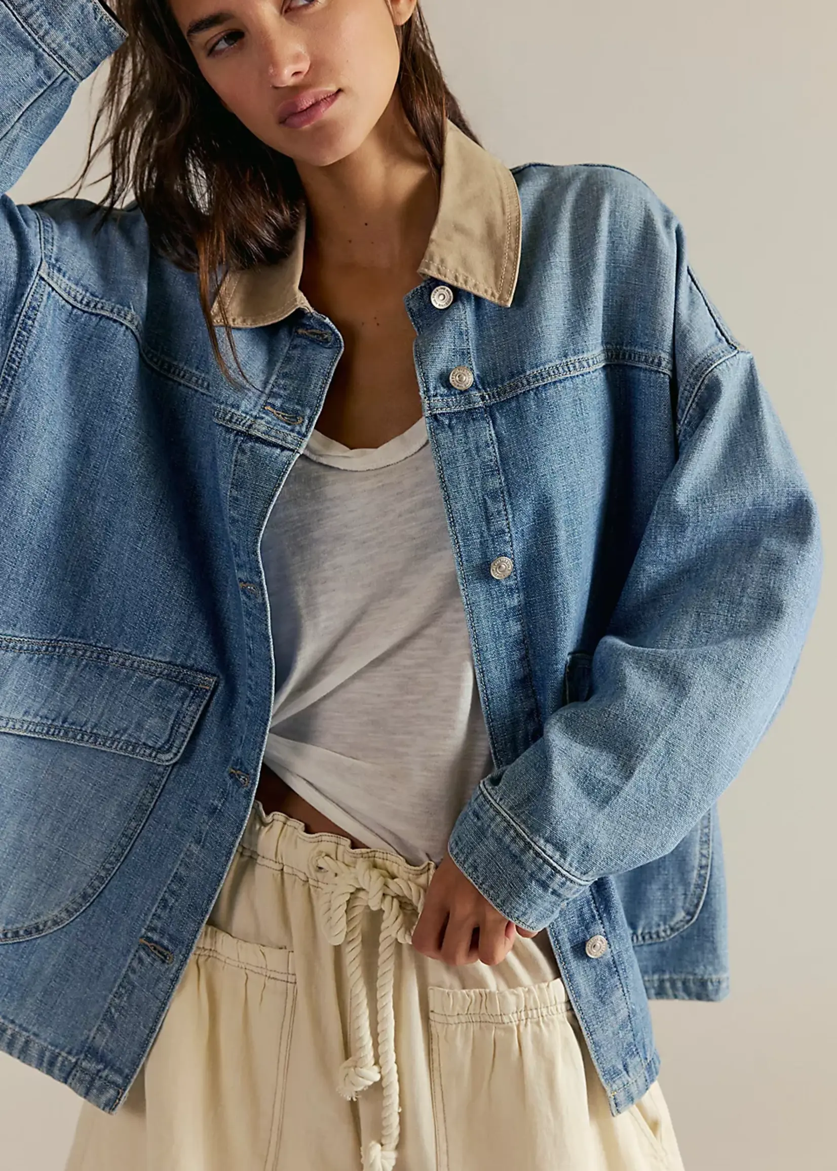 Free People Free People Veste En Jean Citron - Berry Blues
