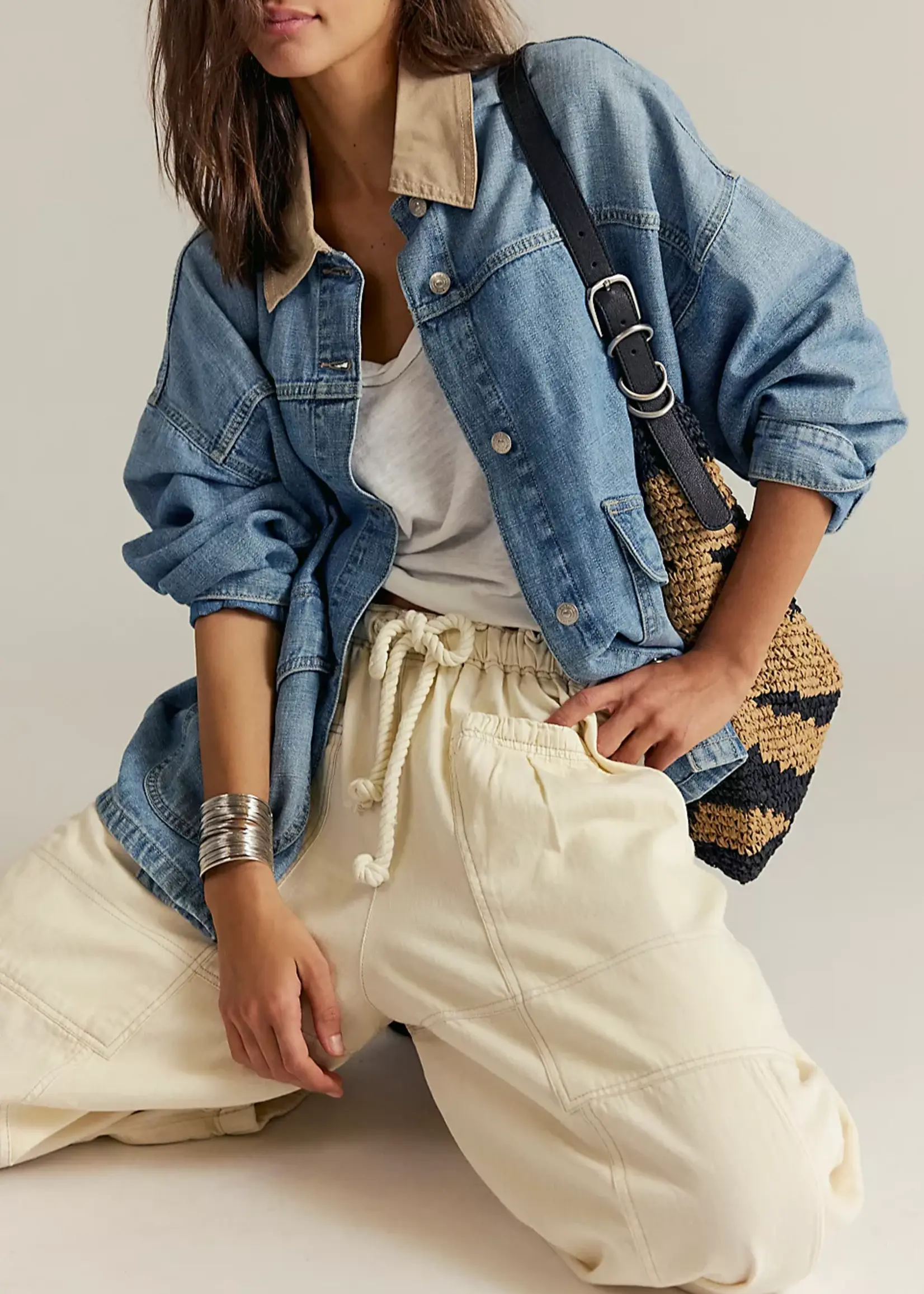 Free People Free People Veste En Jean Citron - Berry Blues