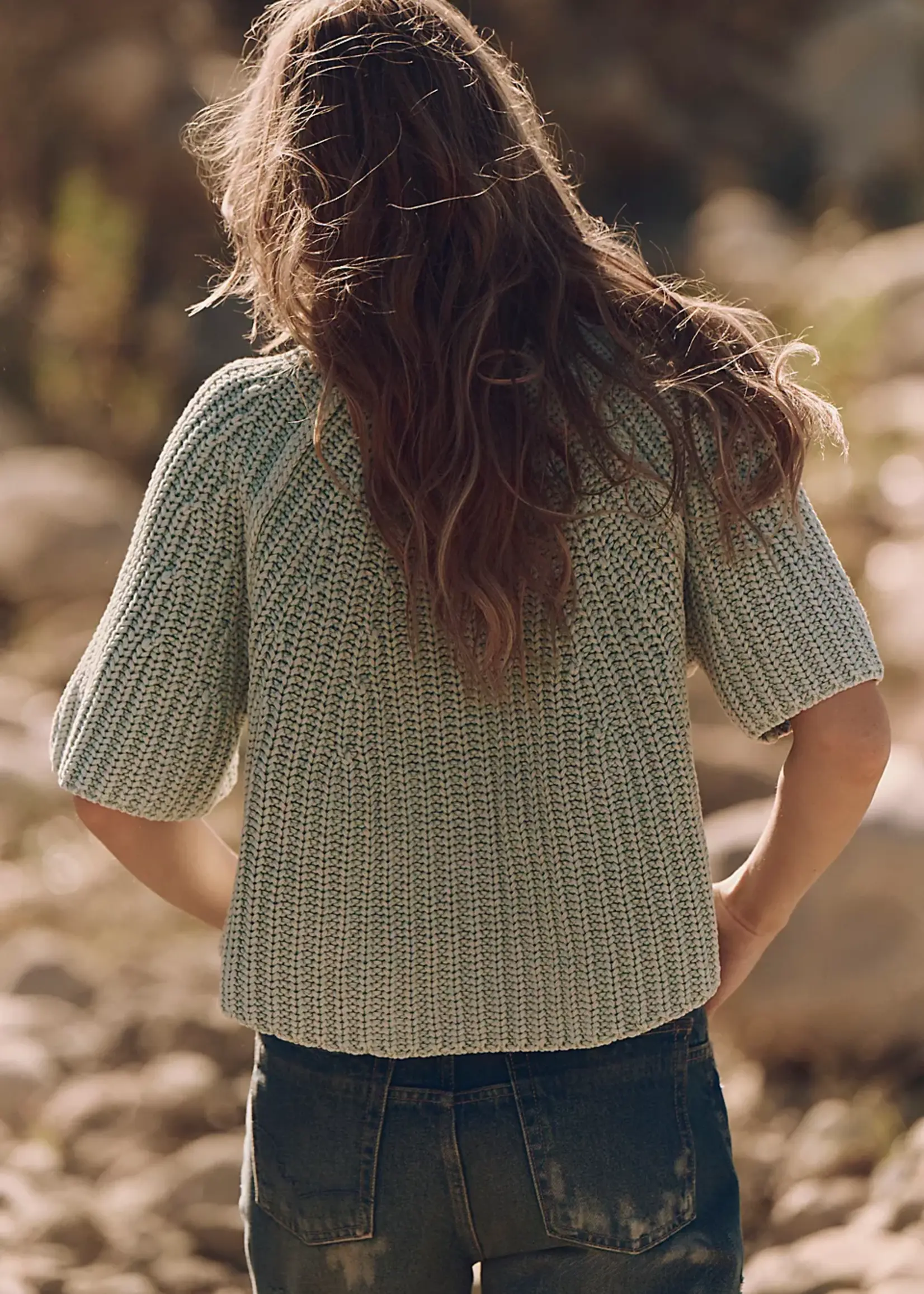 Free People Free People Amy Sweater Tee - Cameo Green