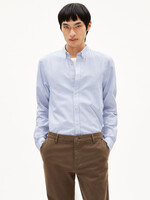 Armedangels Armedangels Chemise À Rayures Quaasa - White/Dark Morning