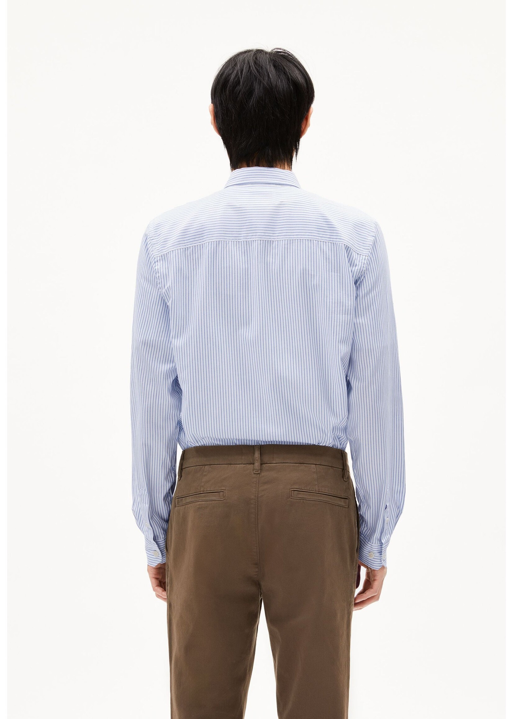 Armedangels Armedangels Quaasa Stripe Shirt - White/Dark Morning